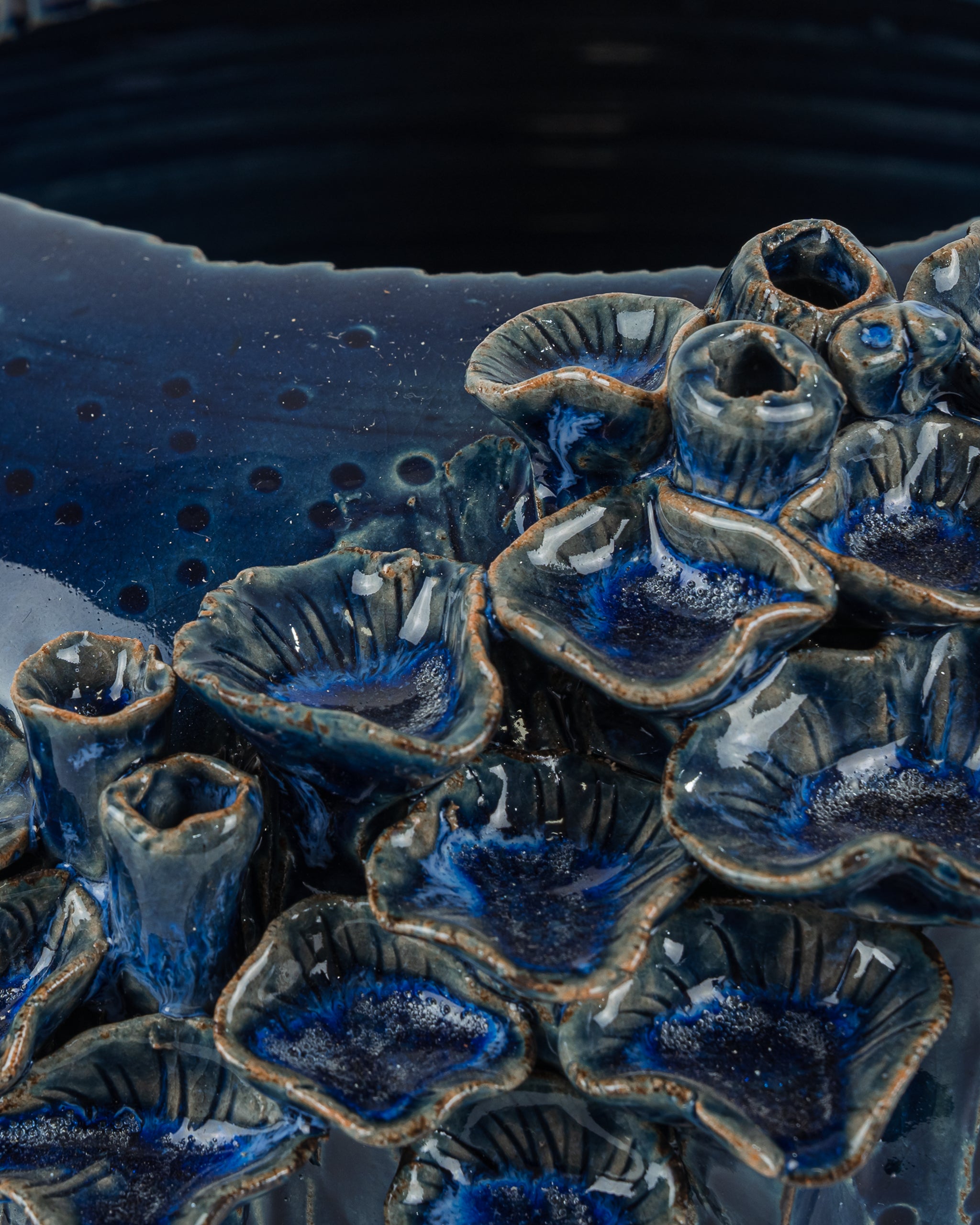 Currey & Company Sunken Blue Bowl