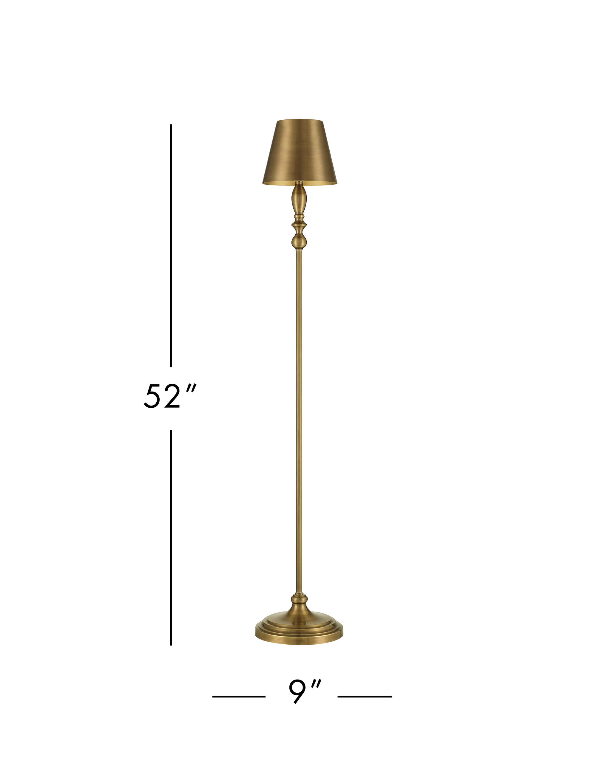 Currey & Company Viaggio Antique Brass Cordless Floor Lamp