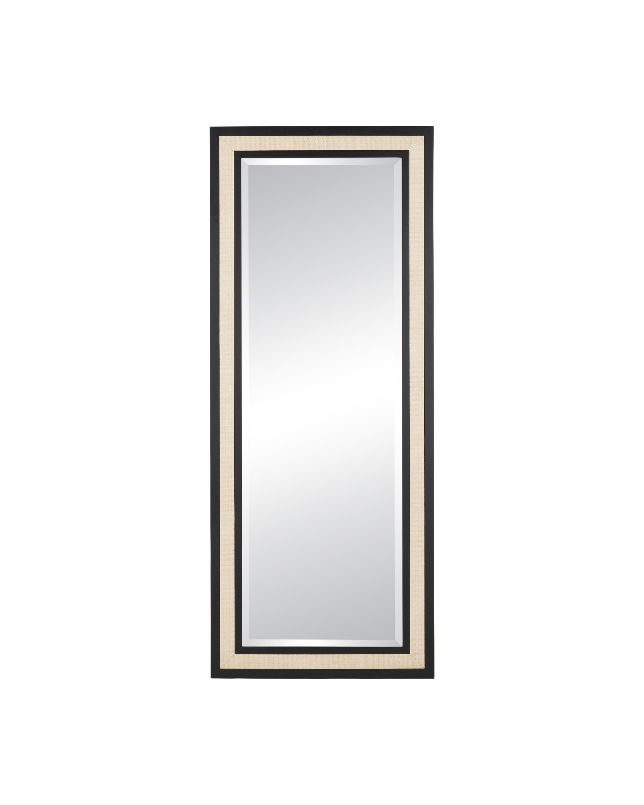 Currey & Company Deanna Ivory Raffia Rectangular Floor Mirror