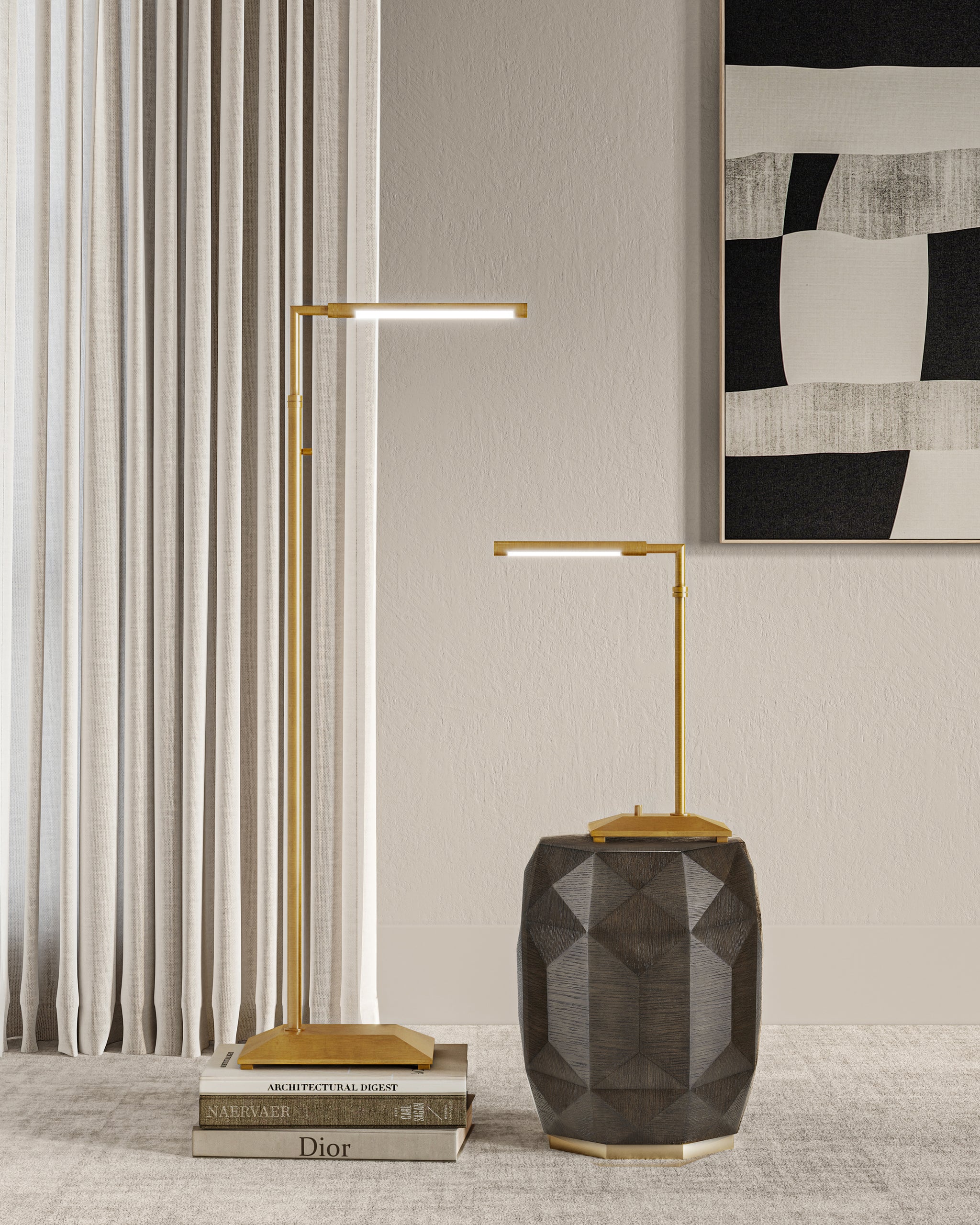 Currey & Company Autrand Brass Floor Lamp