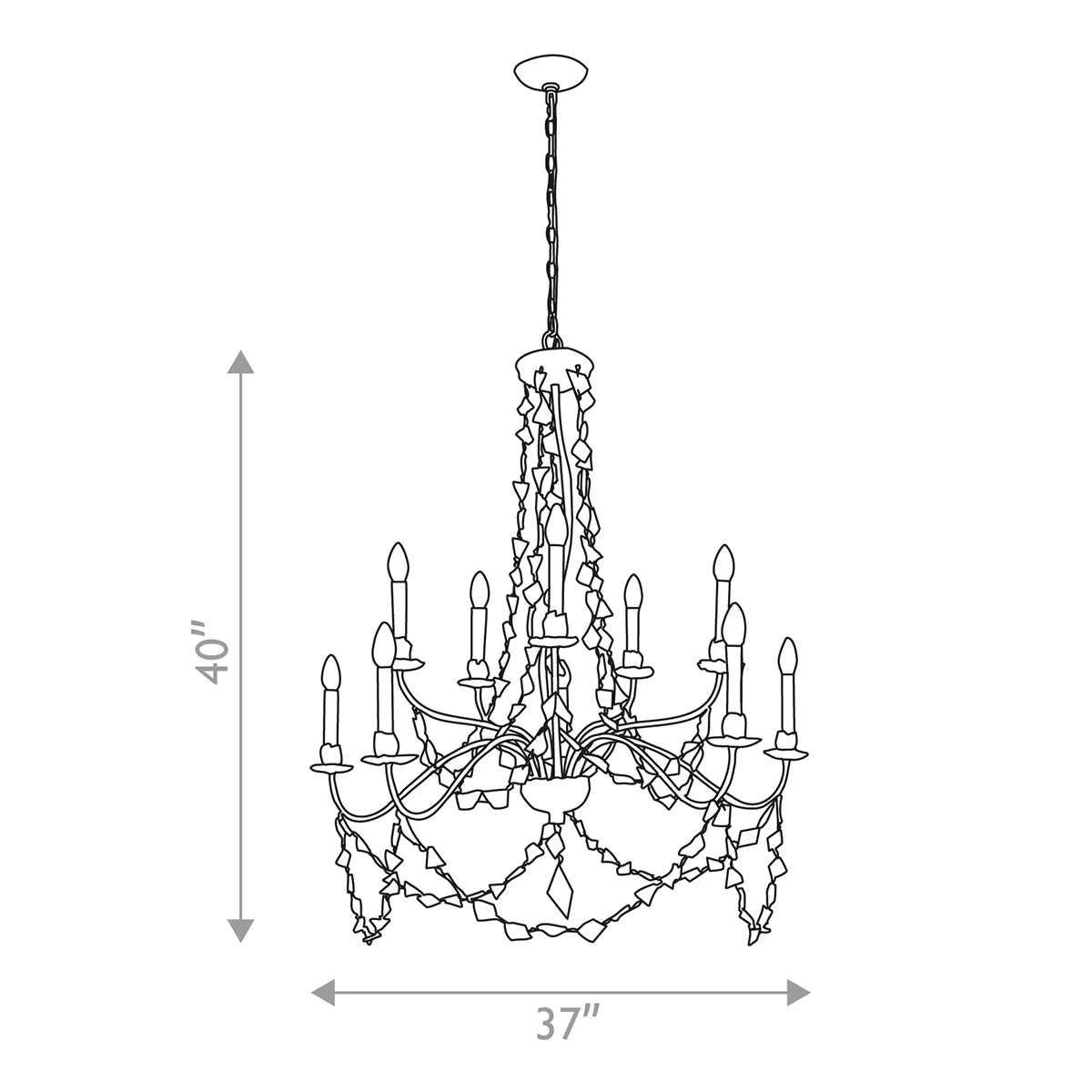 Lucas McKearn Mosaic Chandelier in Antiqued Gold