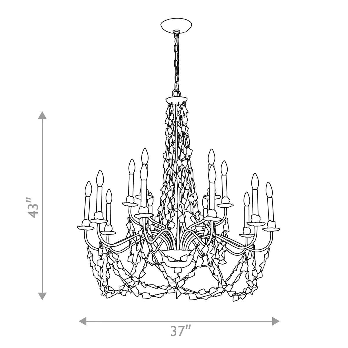 Lucas McKearn Mosaic Chandelier in Antiqued Gold