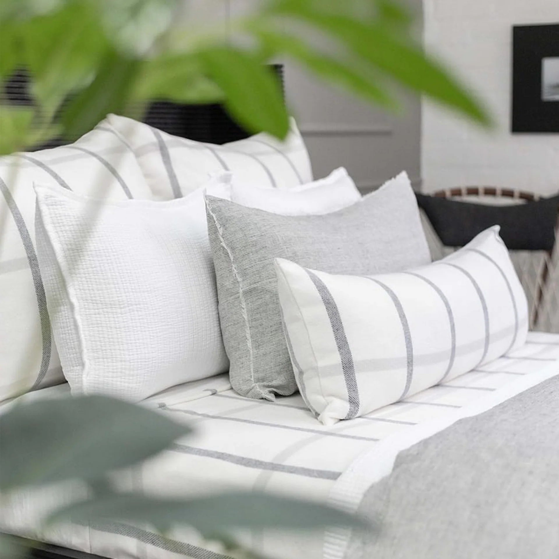 Pom Pom At Home Logan Charcoal Pillow