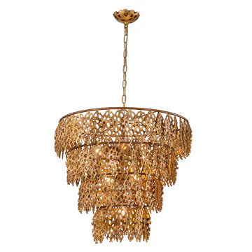 Lucas McKearn Coral Luxe Pendant – Gold Leaf 4 Tier