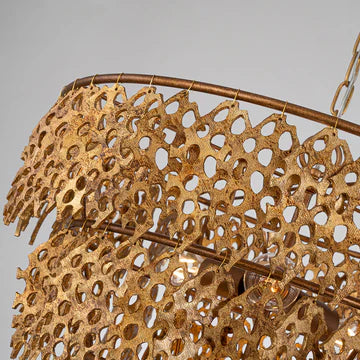 Lucas McKearn Coral Luxe Pendant – Gold Leaf 4 Tier