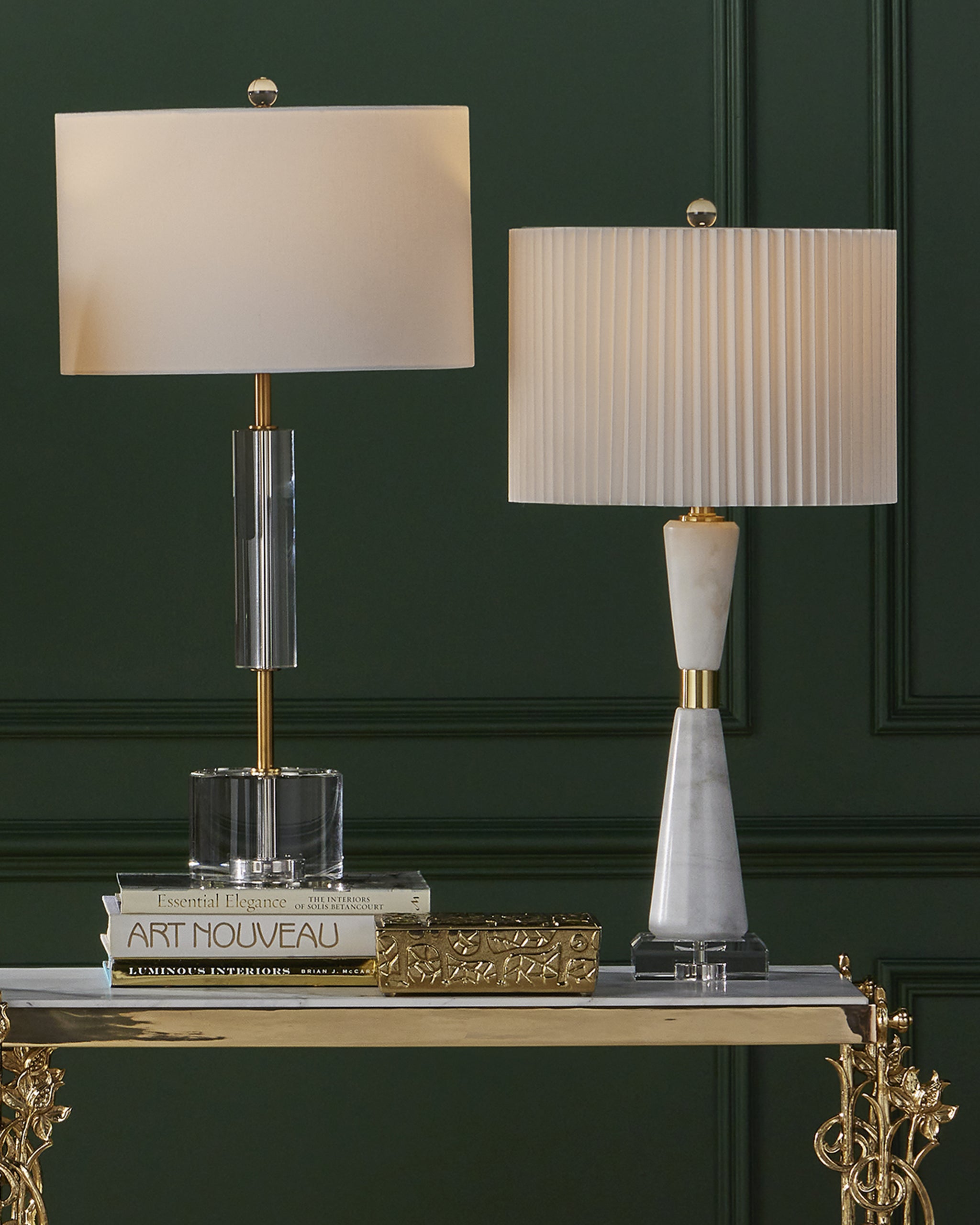 Currey & Company Beau Monde Gold & Green Box