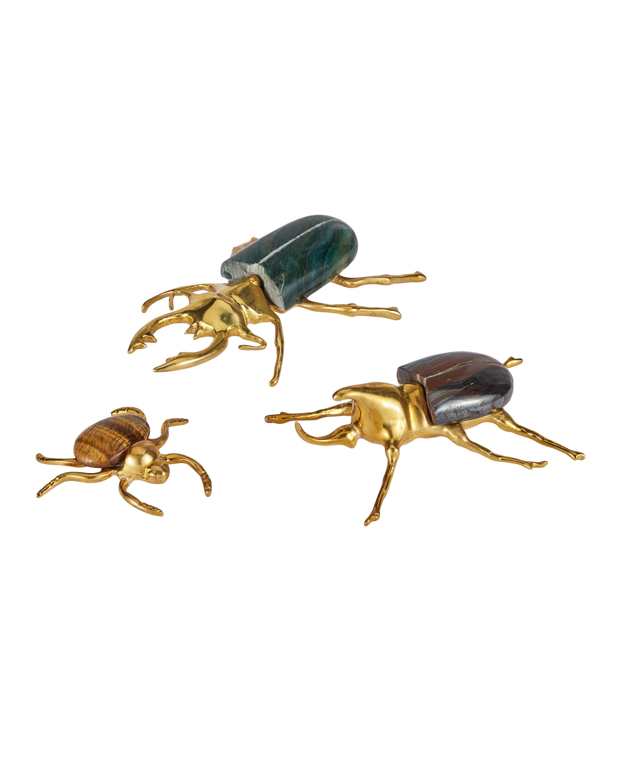 Currey & Company Brass Beetle Colony Set Of 3