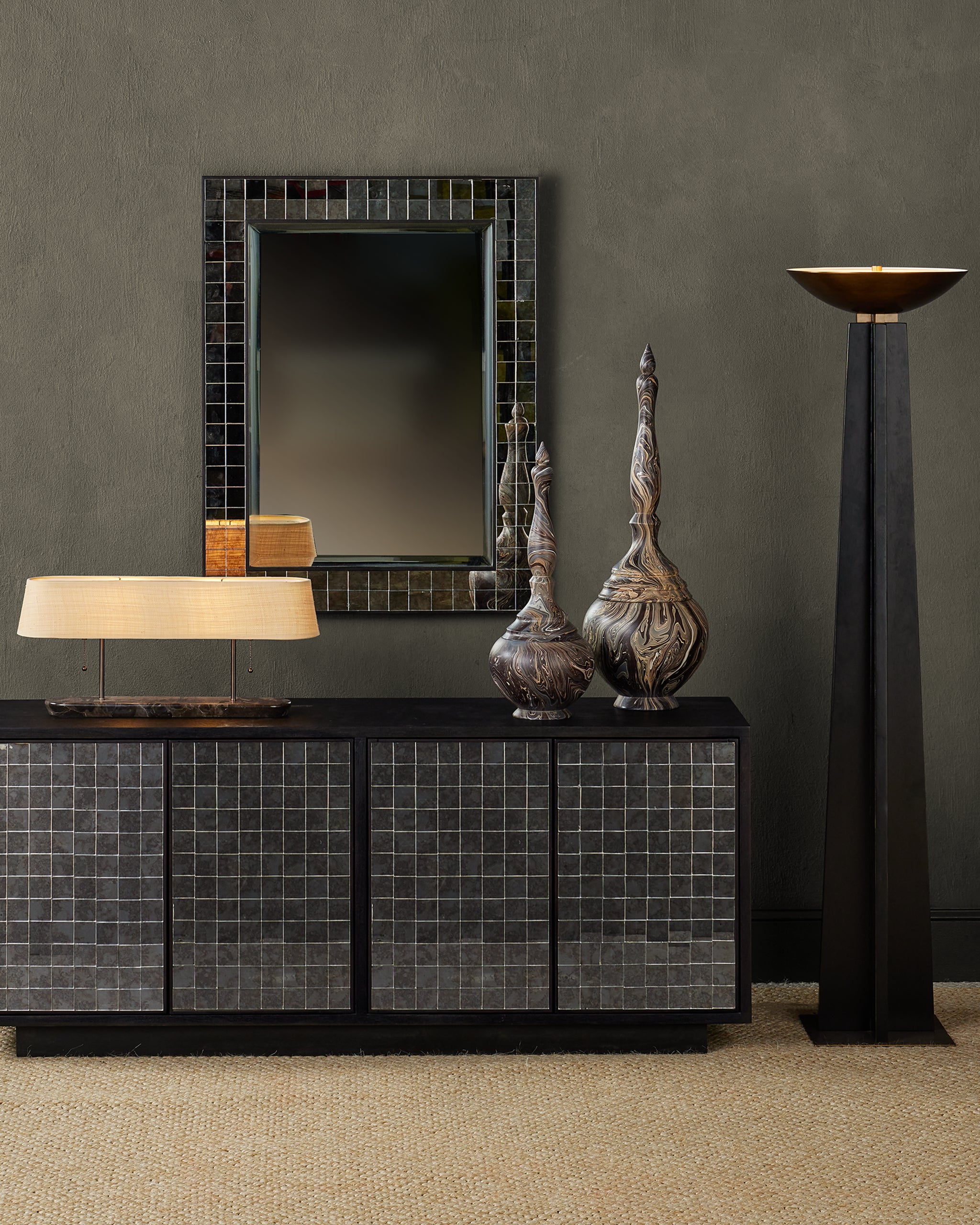 Currey & Company Marbleized Short Turret Box