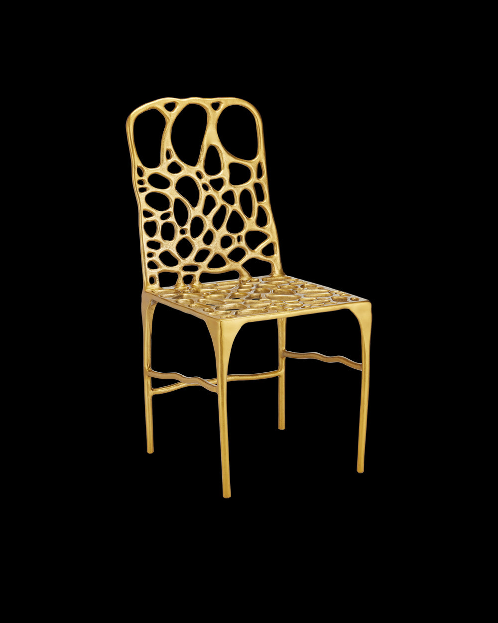 Currey & Company Honeycomb Gold Side Chair