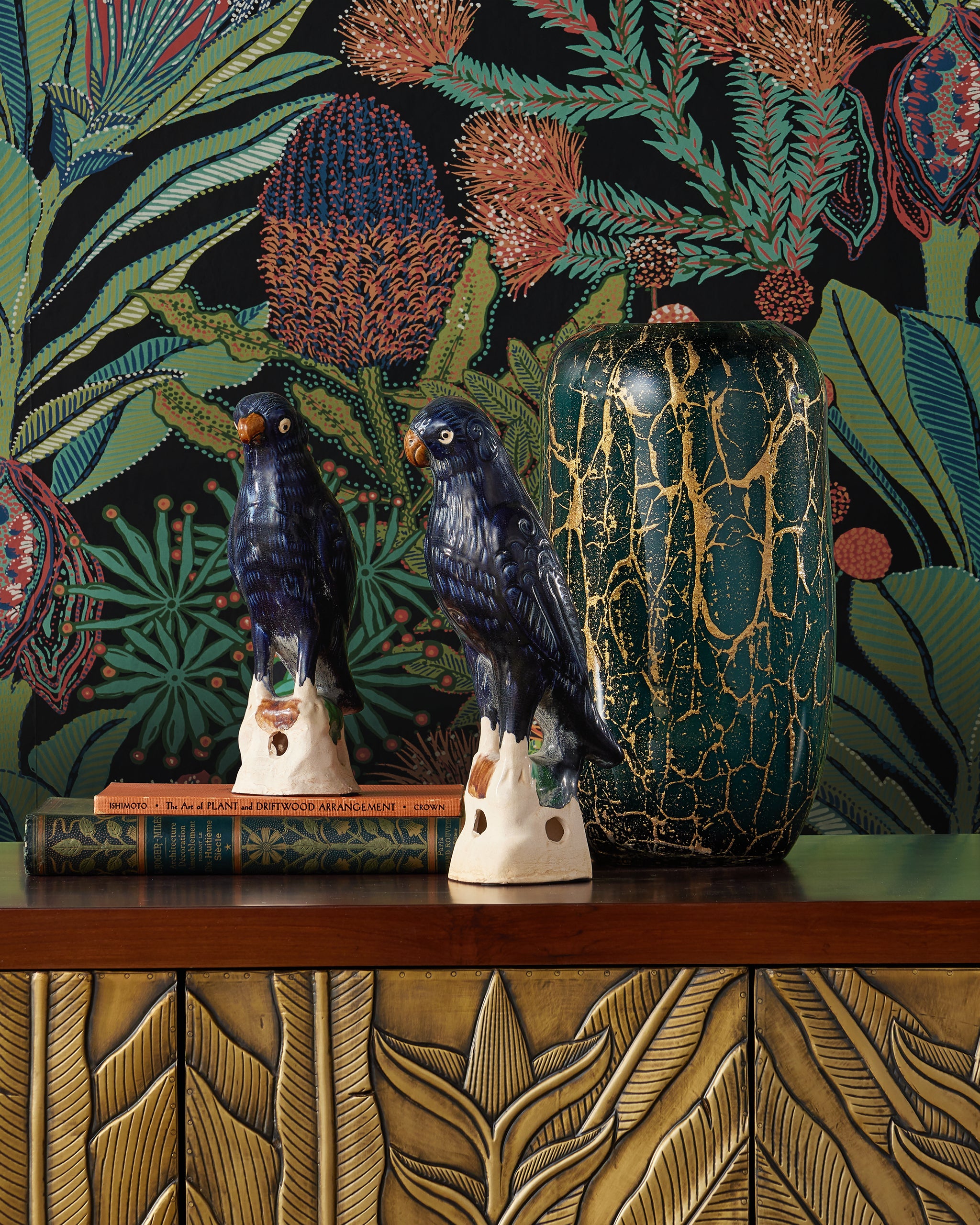 Currey & Company Vitry Green & Gold Vase