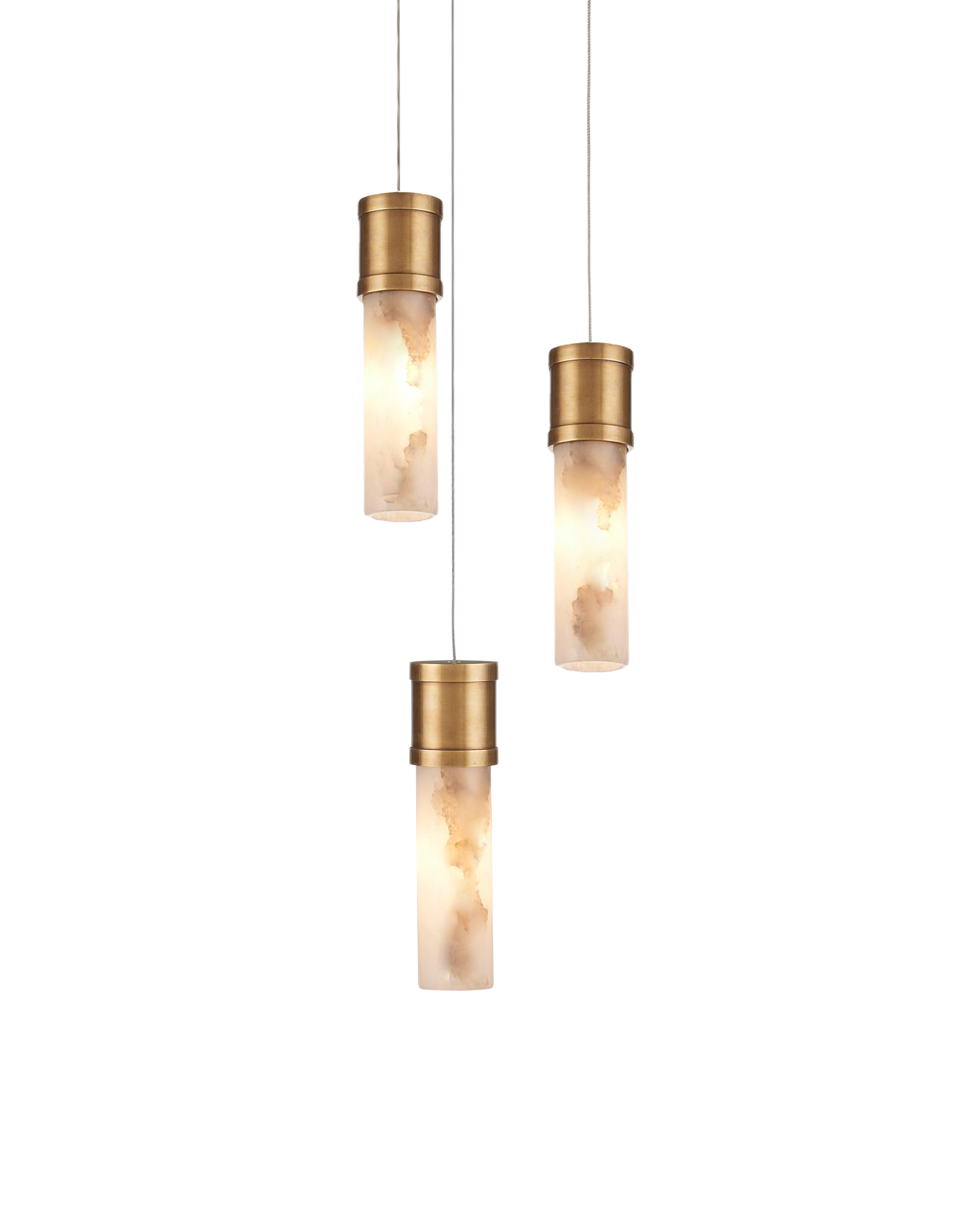 Currey And Company Cannula 3 Light Round Multi Drop Pendant