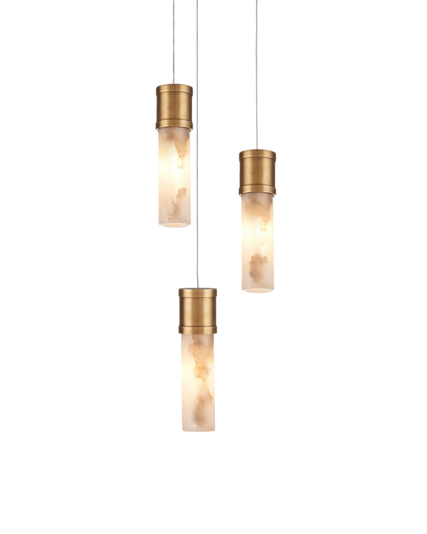 Currey And Company Cannula 3 Light Round Multi Drop Pendant