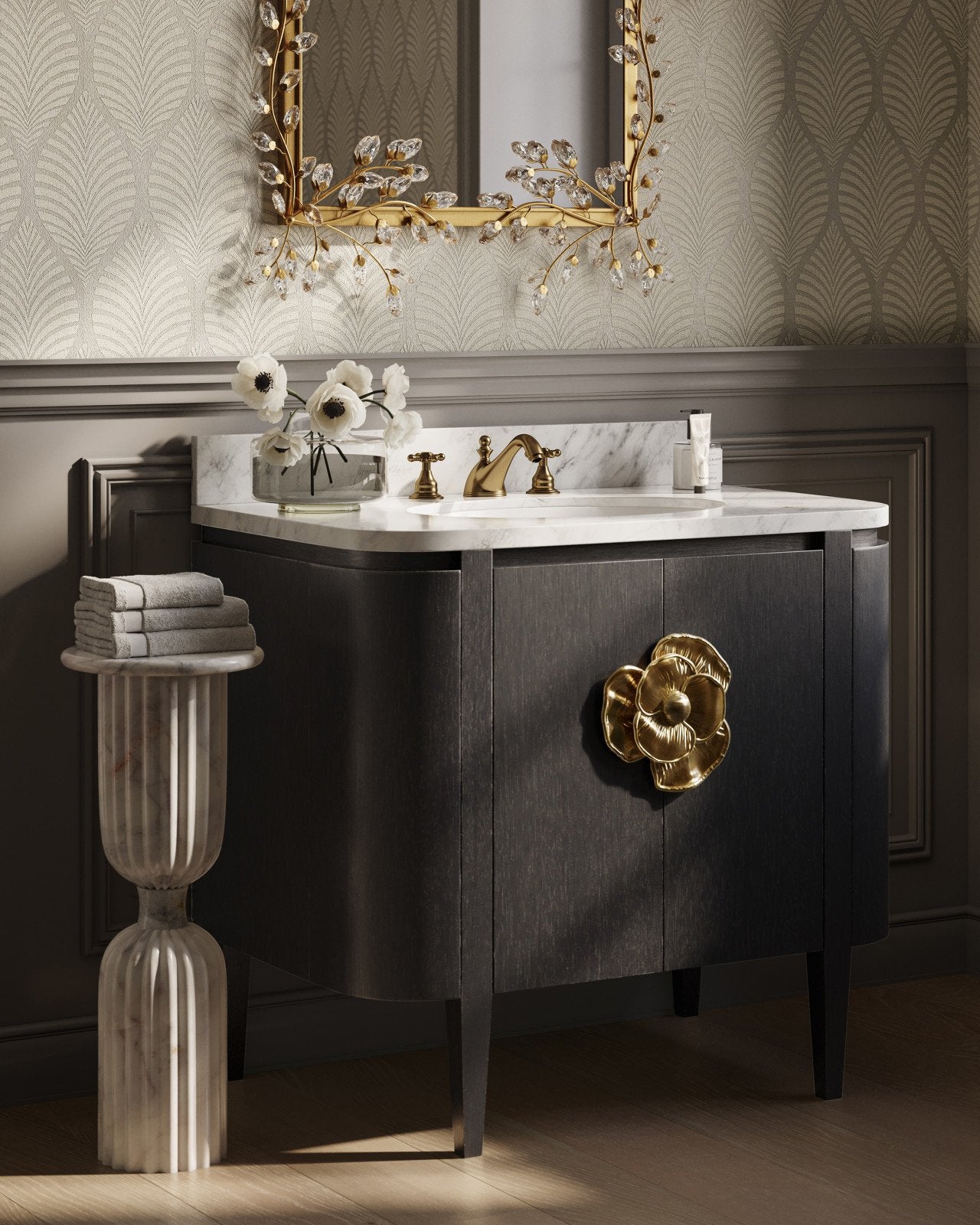 Currey and Company Briallen Bathroom Vanity Cabinet