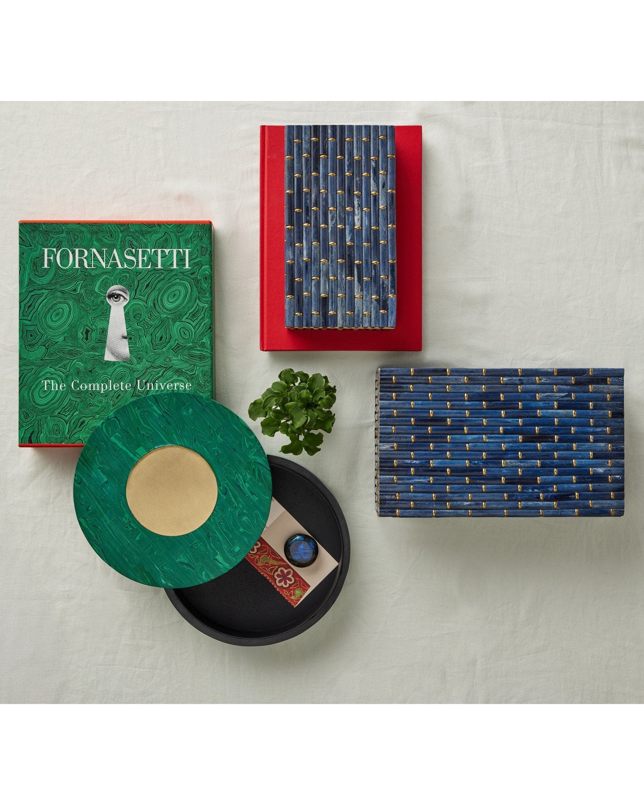 Currey & Company Midnight Bamboo 13" Decorative Box Set