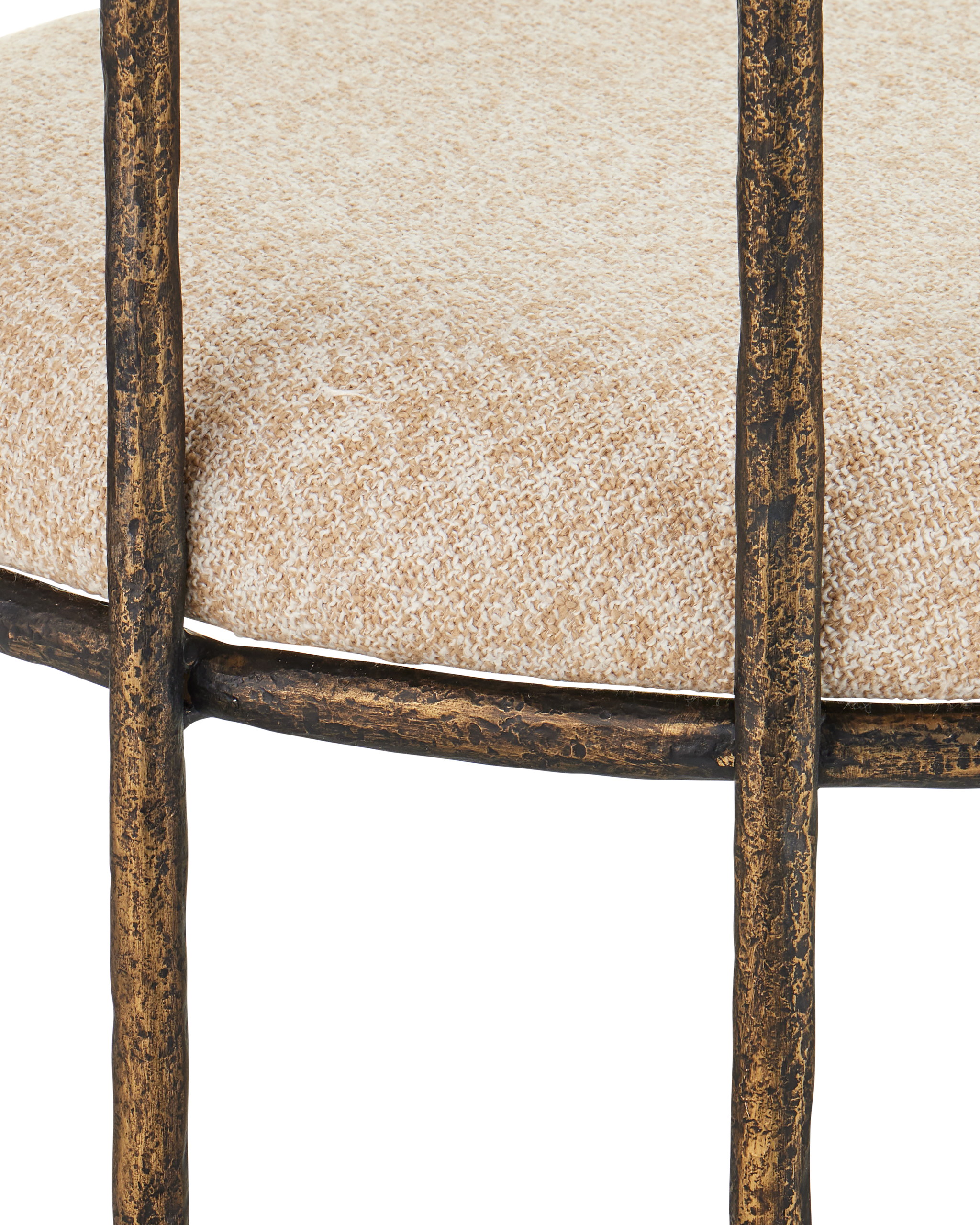 Currey & Company Euclid Bench, Boucle Seashell