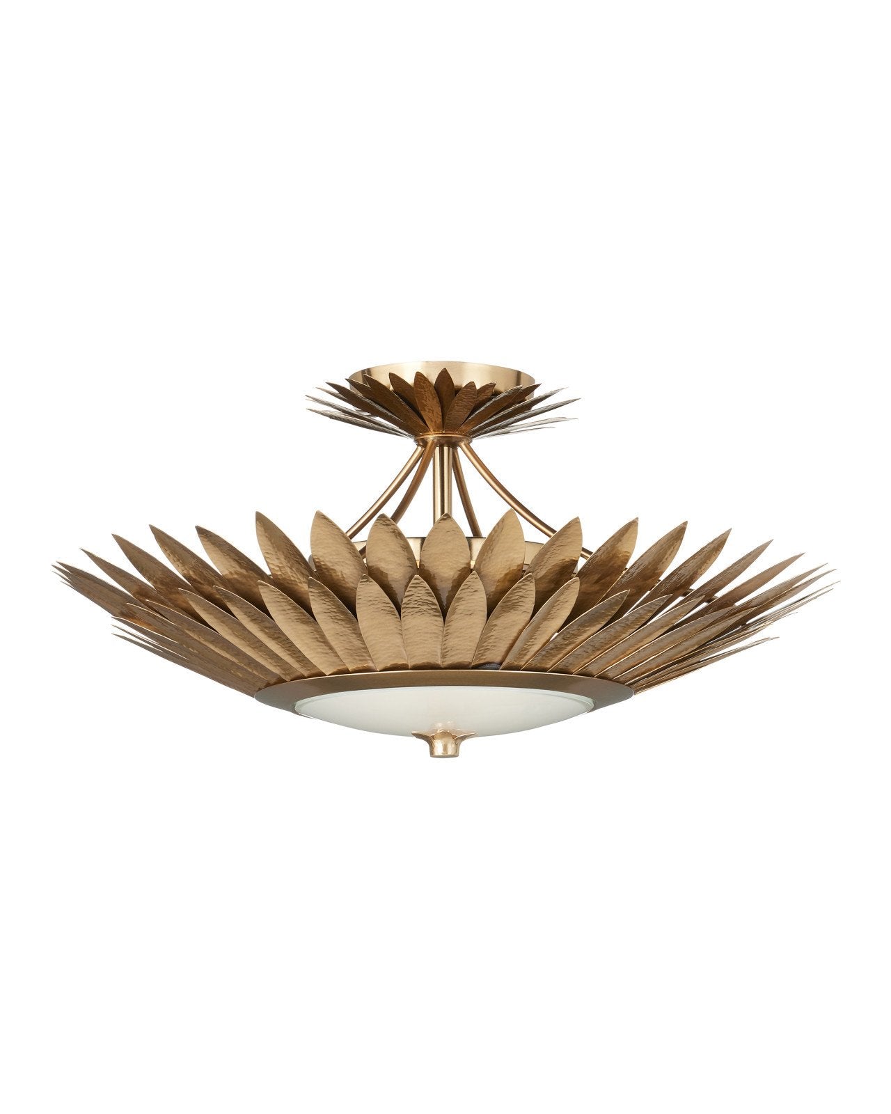 Currey & Company Plumage 30" Brass Convertible Semi Flush Mount