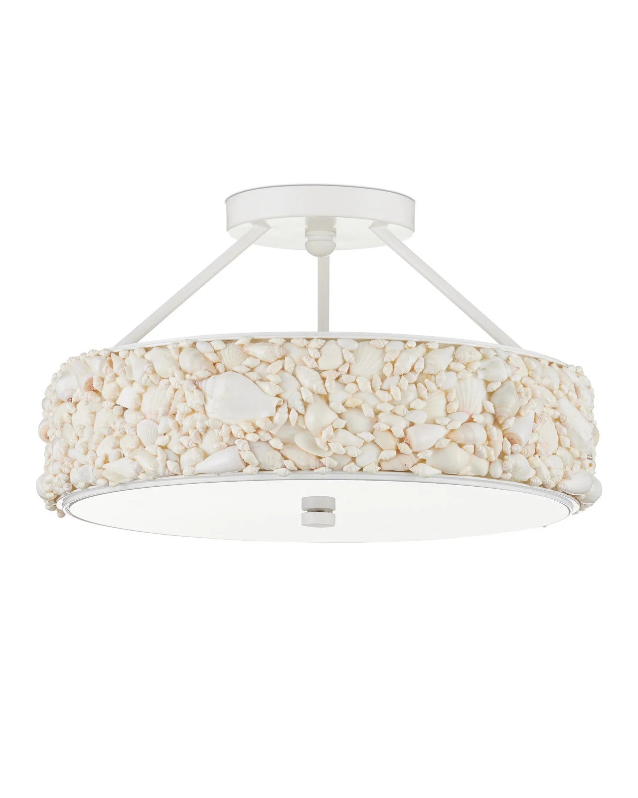 Currey & Company 10.5" X 18.5" Turbinella 1 Light Semi Flush Mount