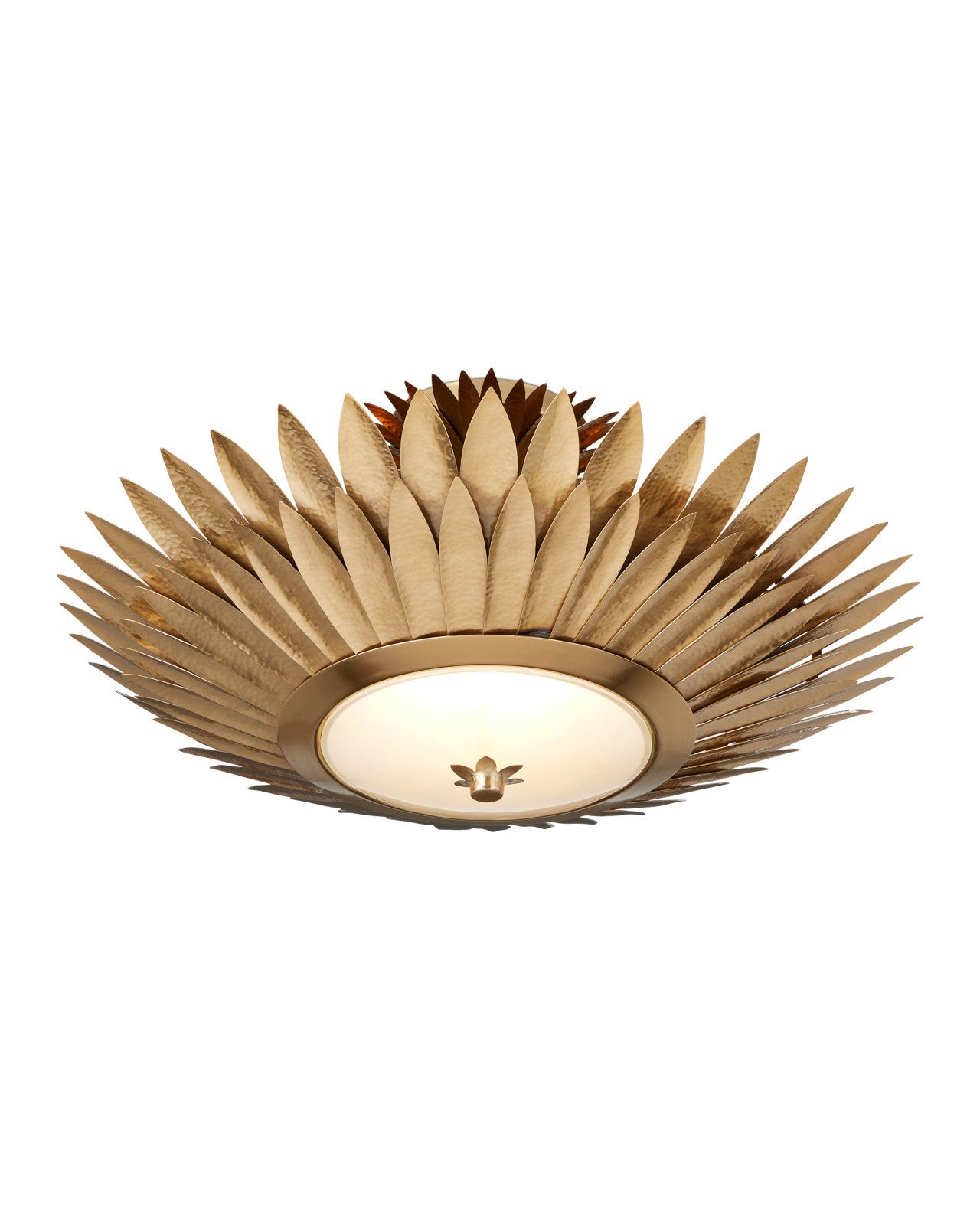 Currey & Company Plumage 30" Brass Convertible Semi Flush Mount