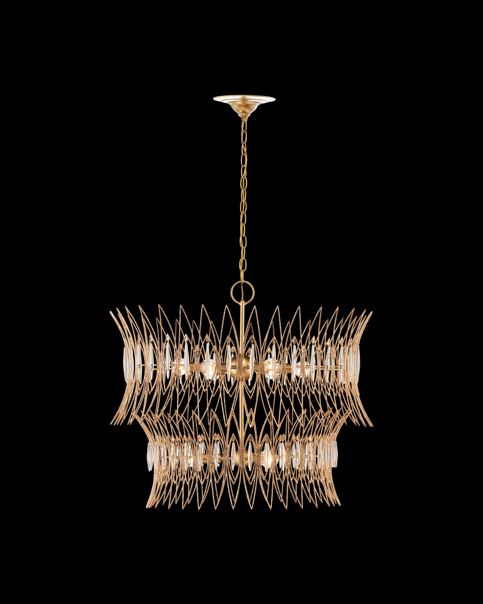 Currey & Company Marquise Medium Gold Chandelier
