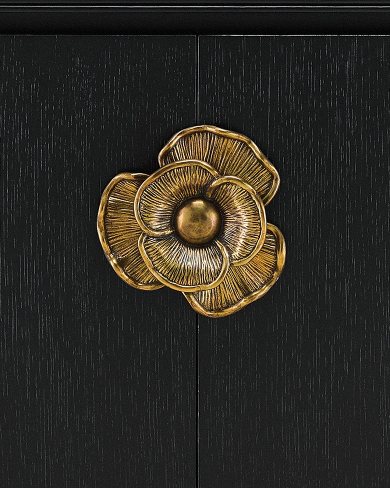 Briallen Black Demi-Lune Cabinet by Currey and Company