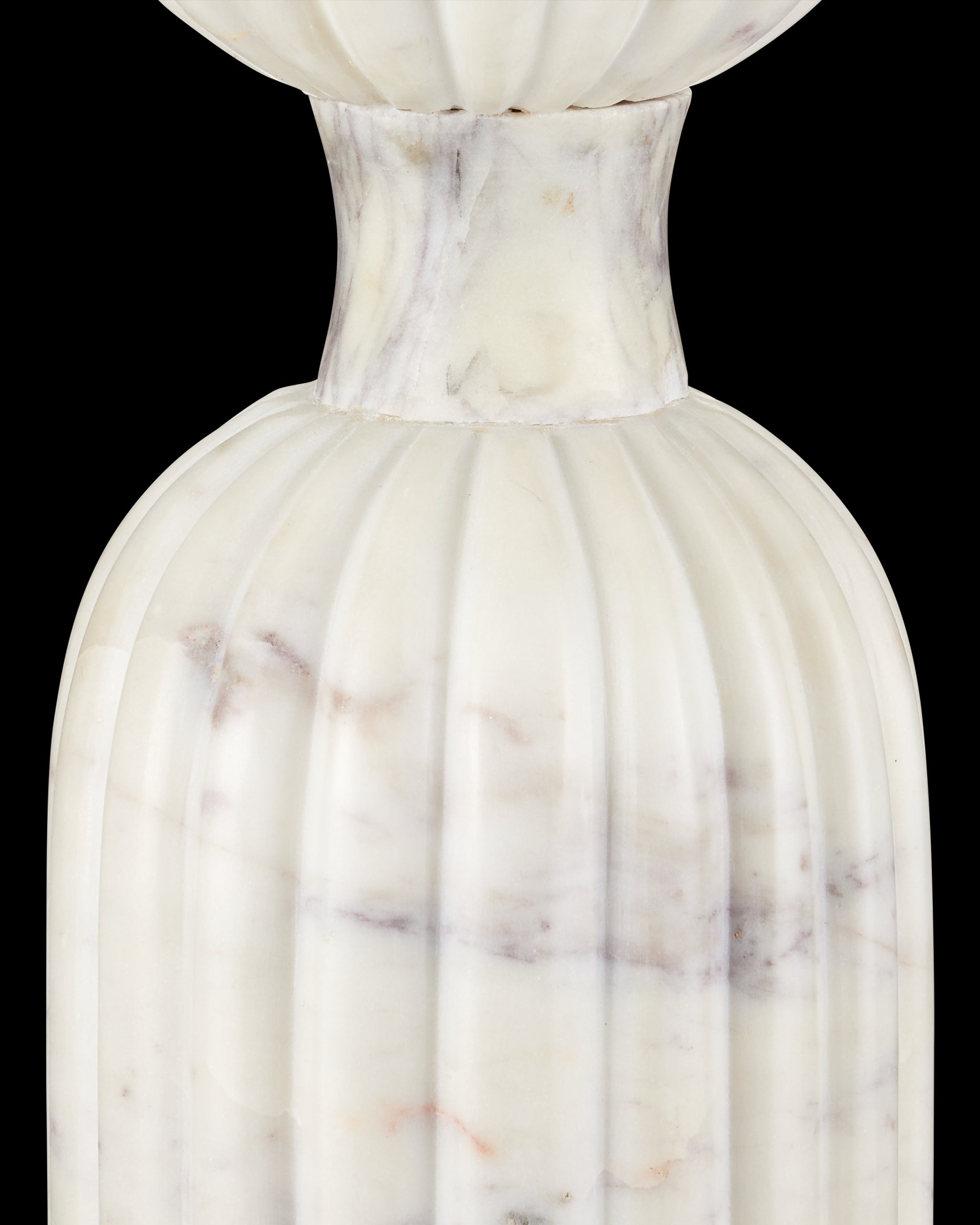 Currey & Company Passementerie White Marble Drinks Table