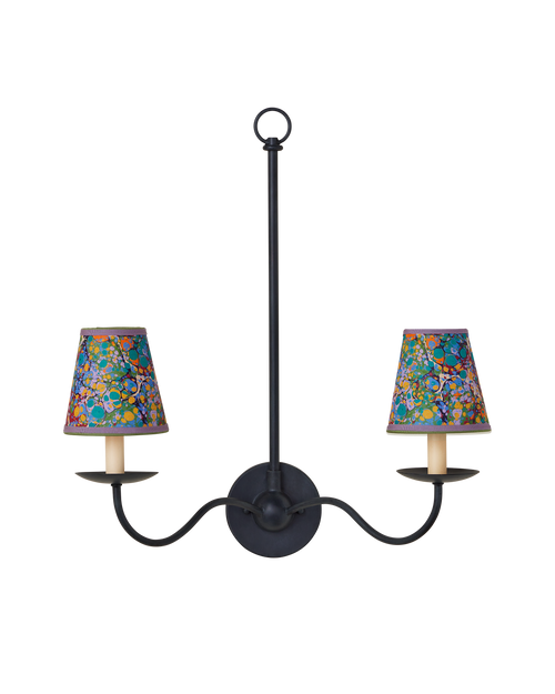 Currey & Company Marble Multi Color Paper Tapered Chandelier Shade