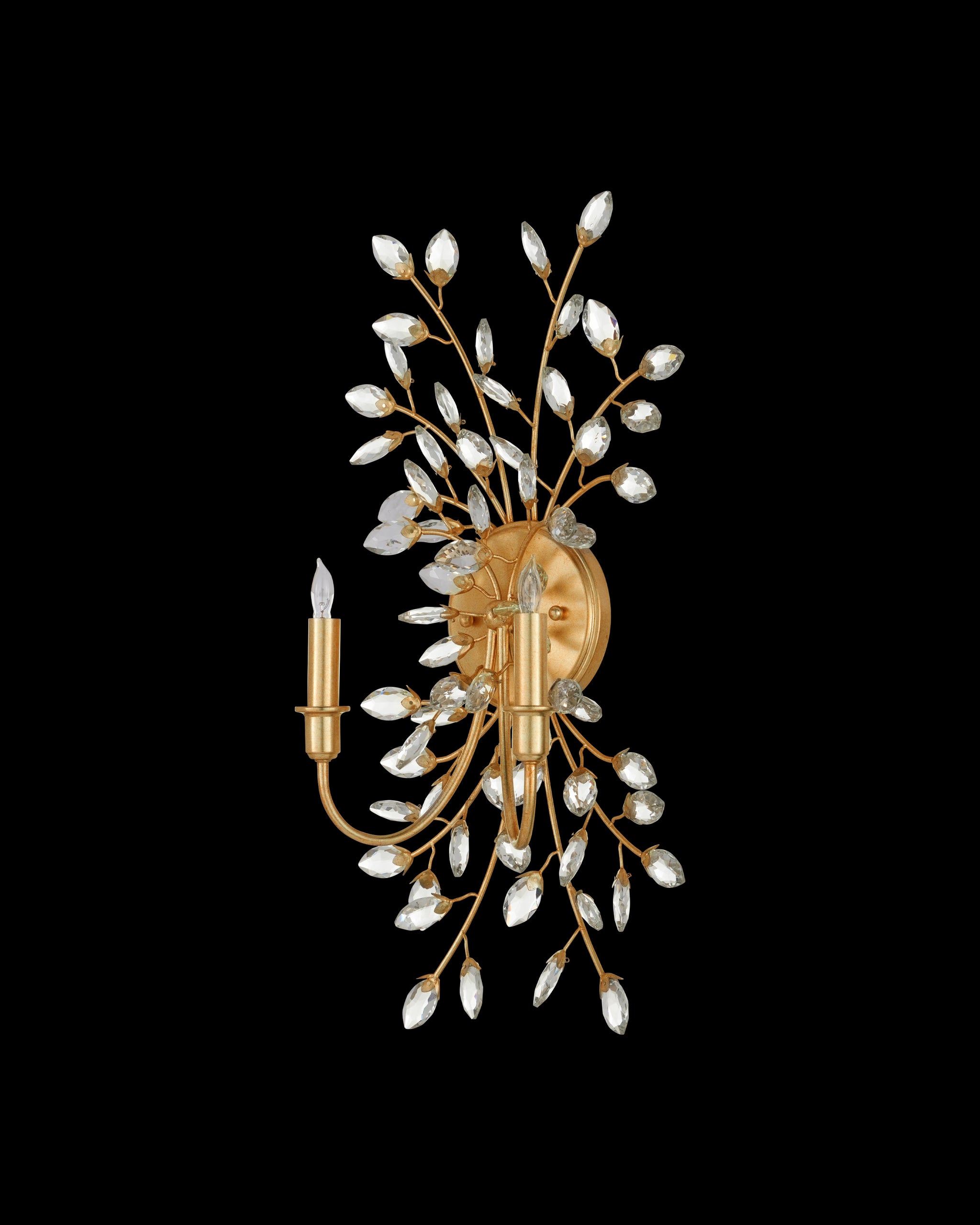 Currey & Company Forget Me Not Gold Wall Sconce