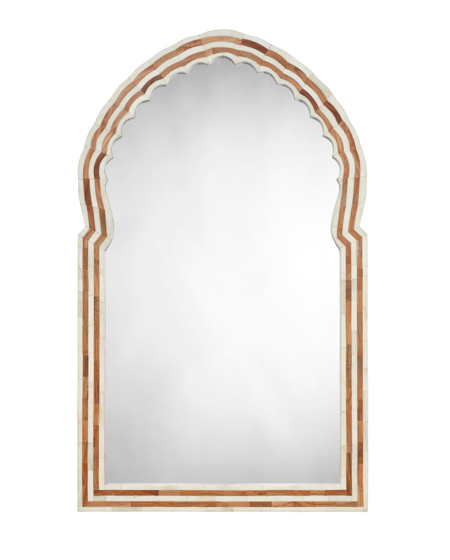 Jamie Young Bardot Large Bone & Wood Mirror