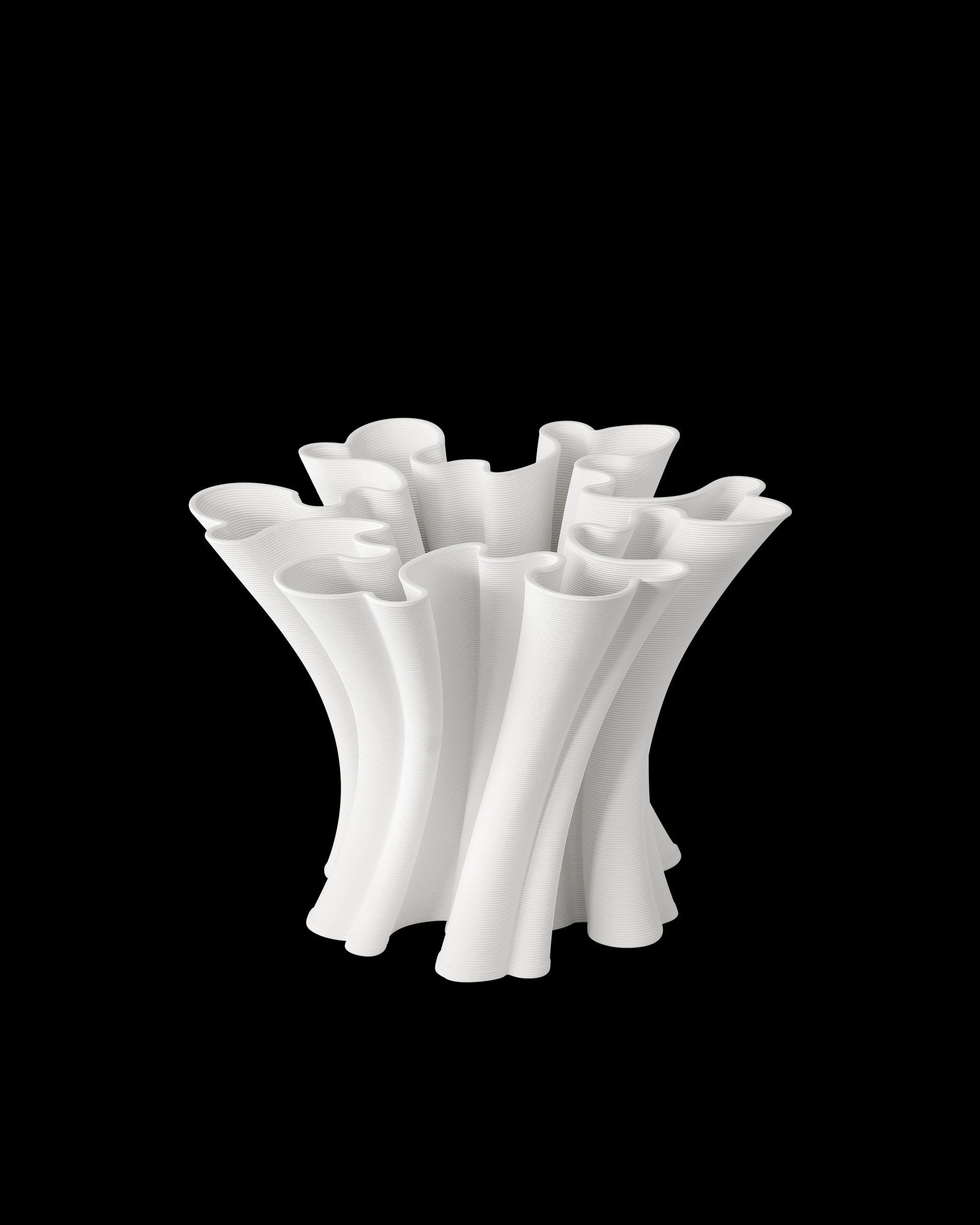 Currey & Company Godet Twist White Vase