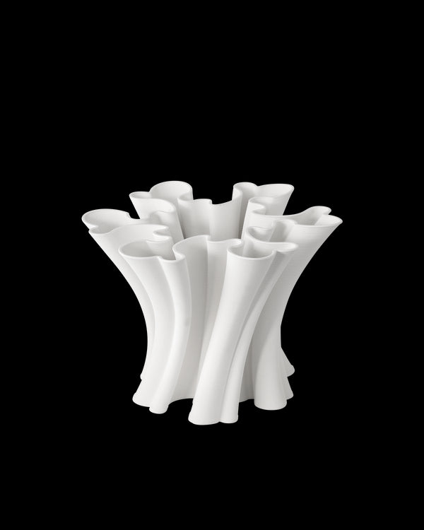 Currey & Company Godet Twist White Vase