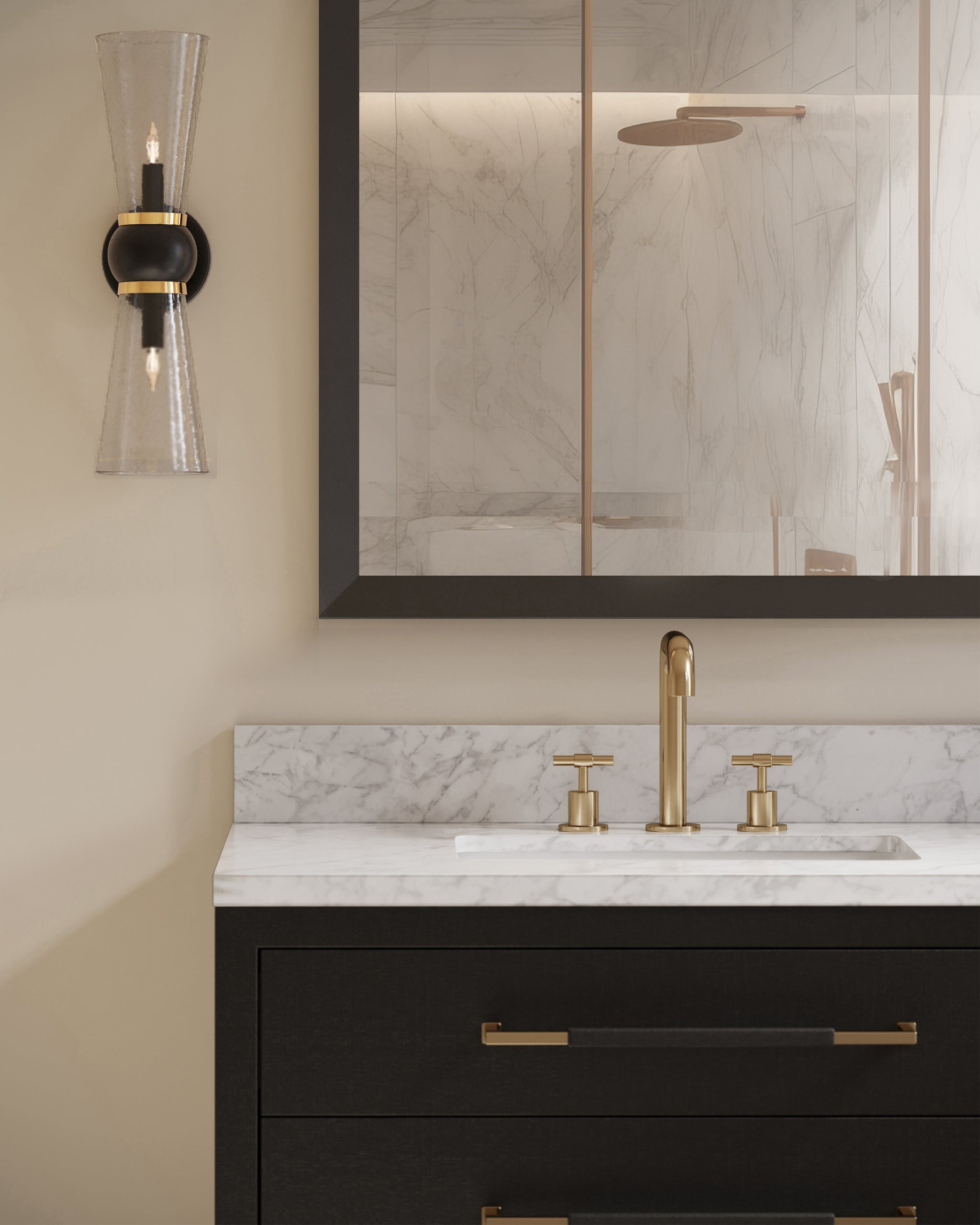 Currey & Company Byford Bronze Bath Wall Sconce