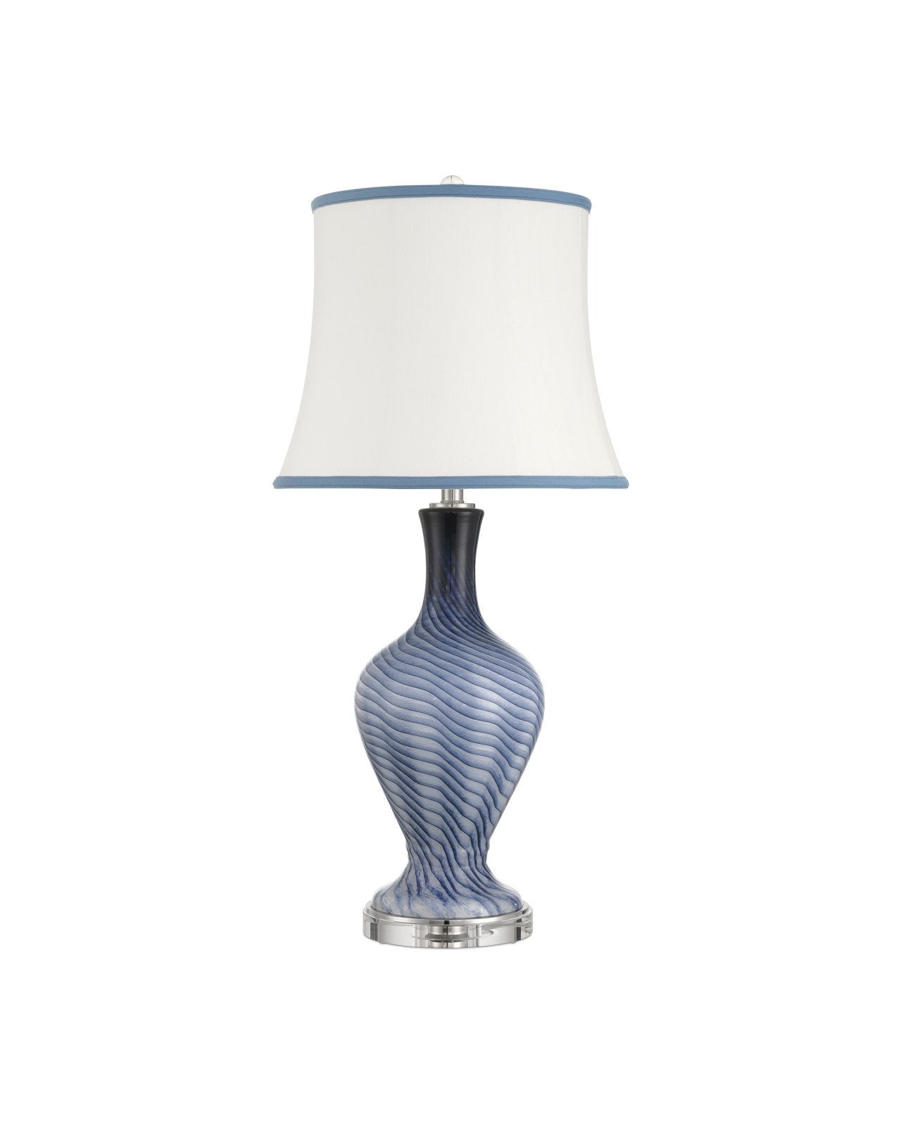 Currey & Company Zeta Grayish Blue Glass Table Lamp