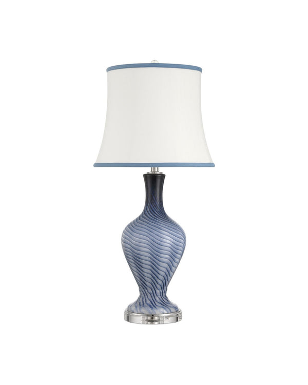 Currey & Company Zeta Grayish Blue Glass Table Lamp