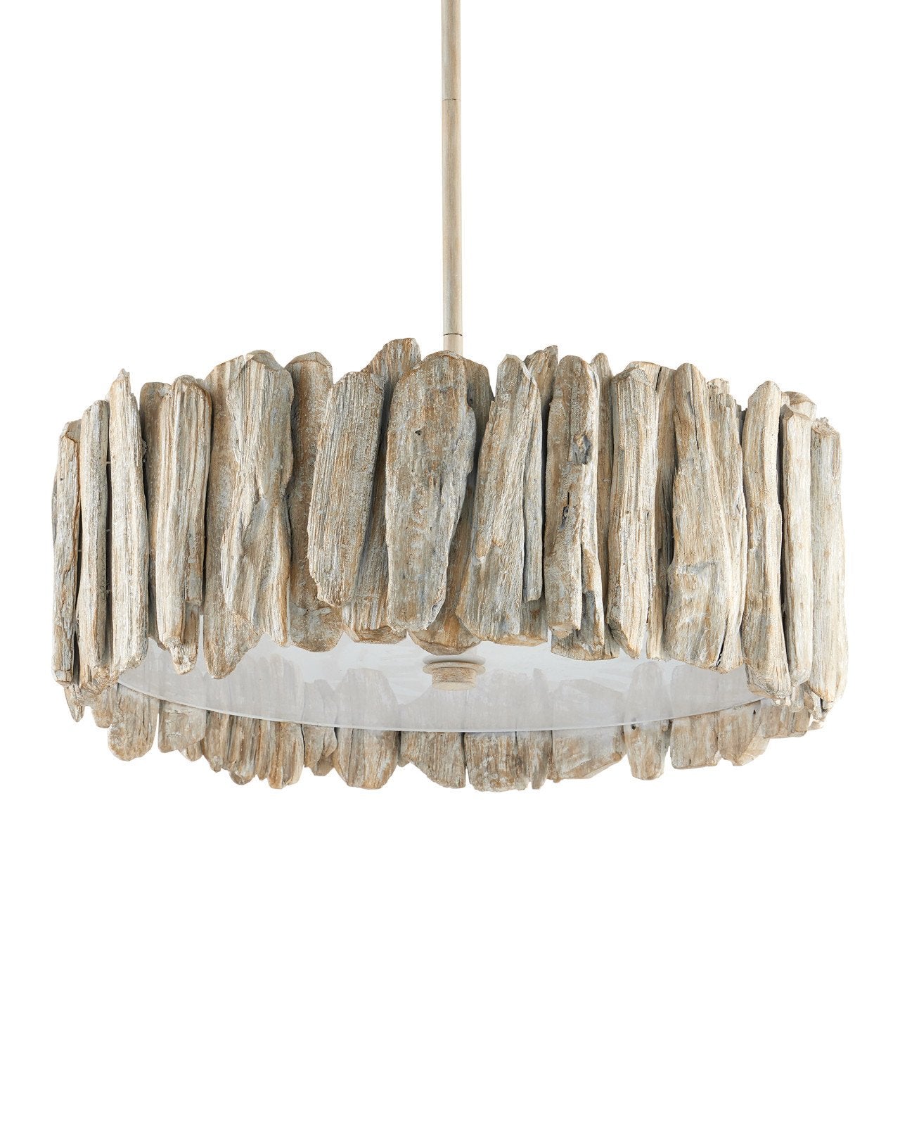 Currey & Company Driftwood 20" Whitewash Semi Flush Mount