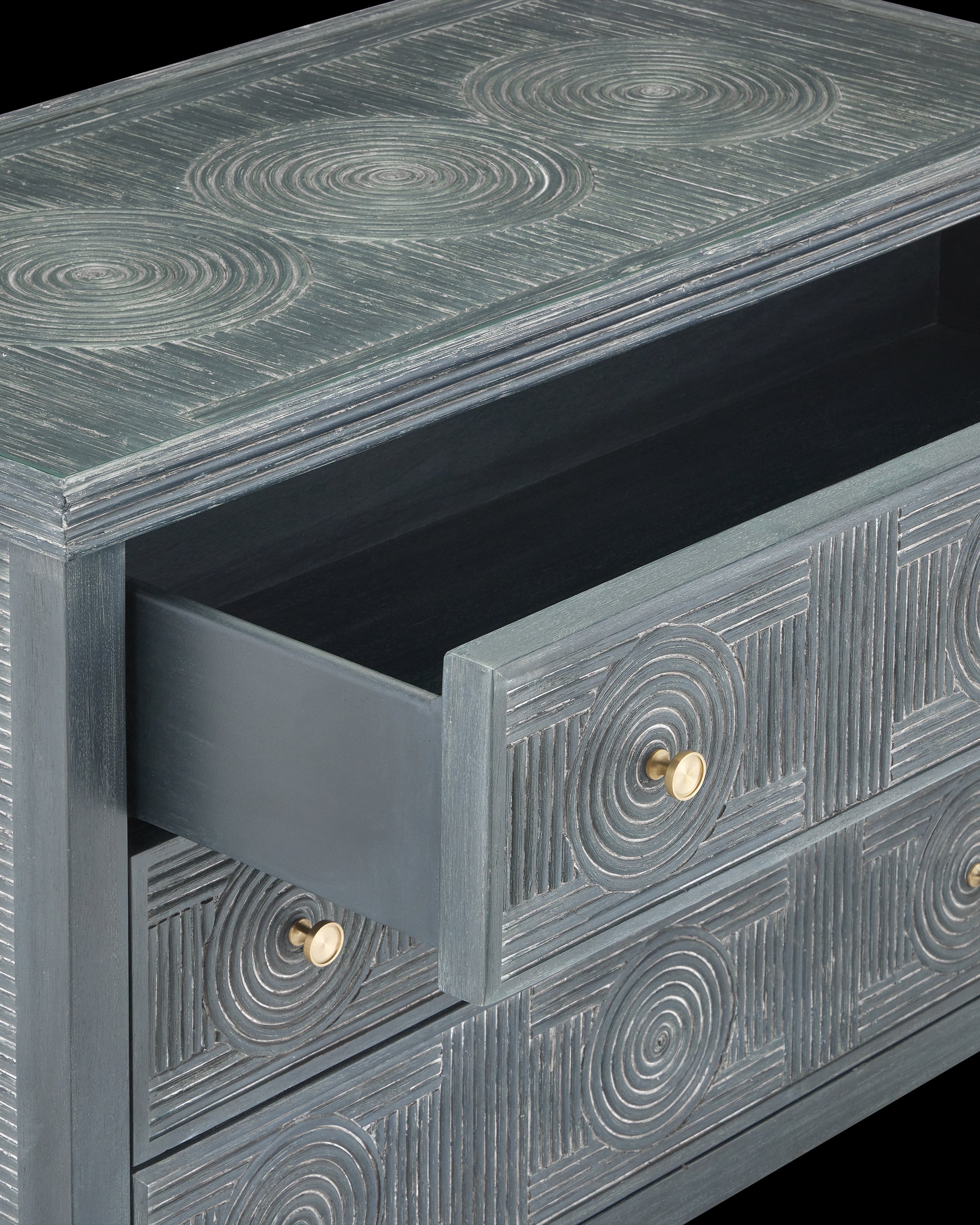 Currey & Company Santos Vintage Navy Large Chest