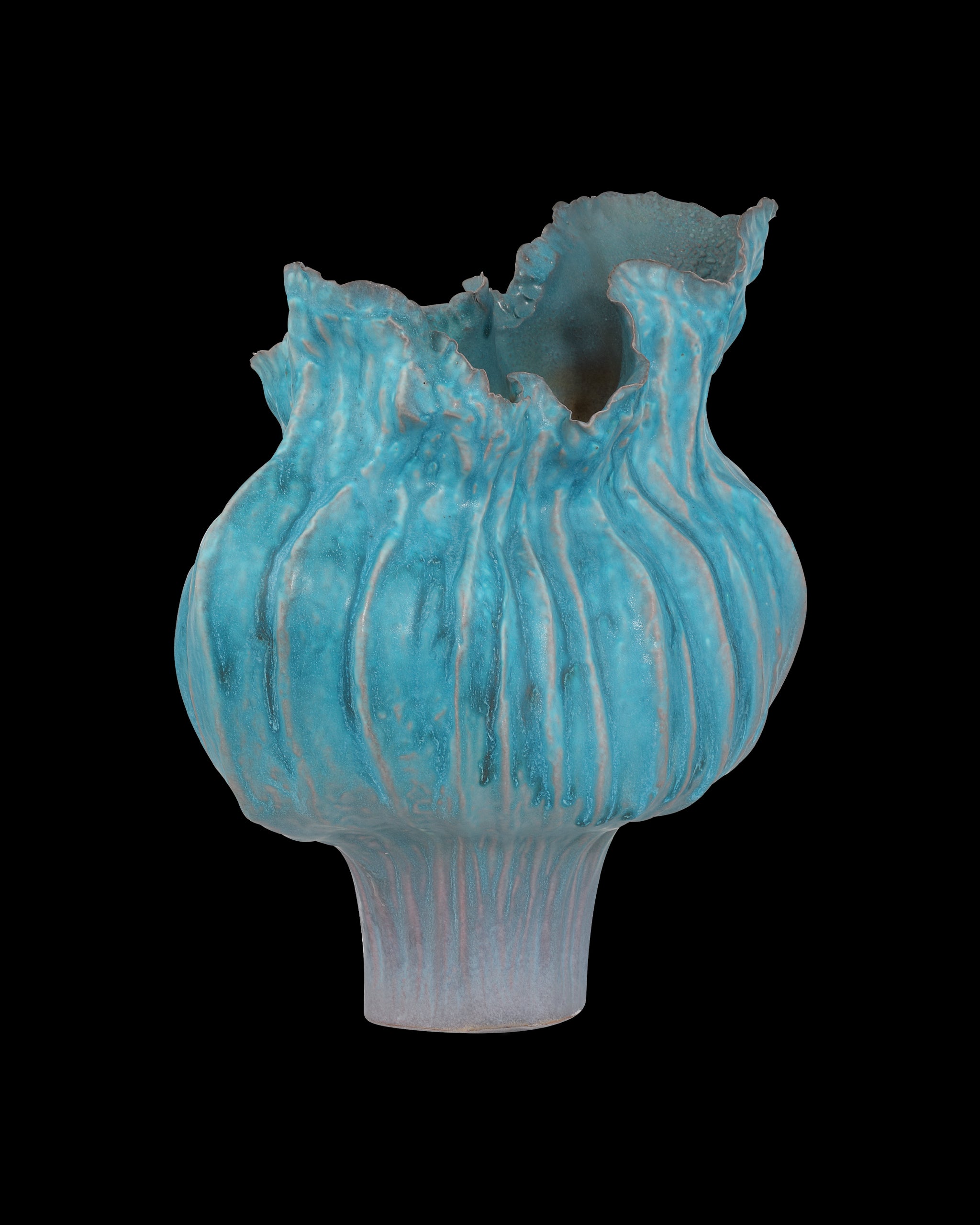 Currey & Company Flying Silk Blue Vase