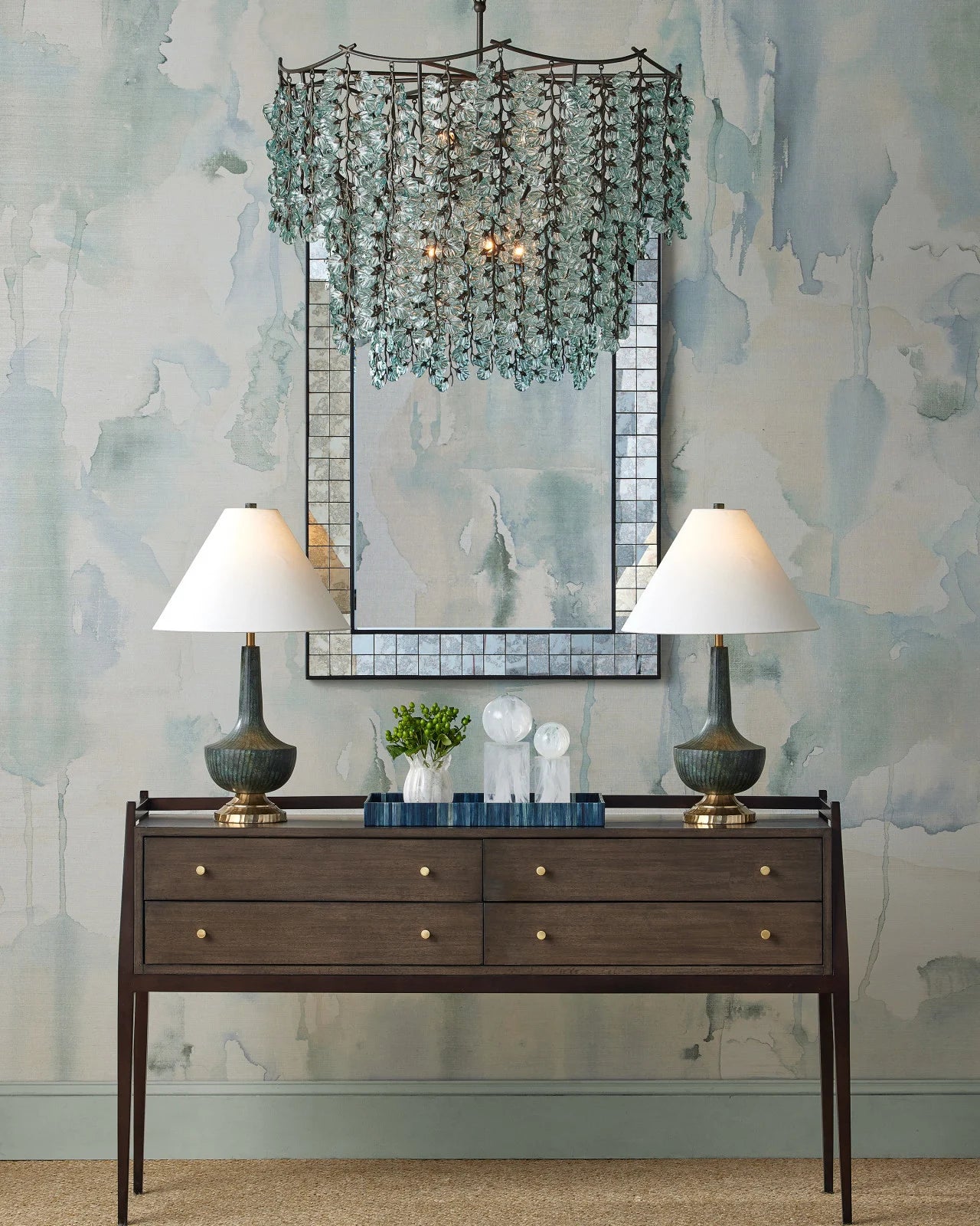 Currey & Company 24"/20.5" Winter Harvest Tray Set Of 2