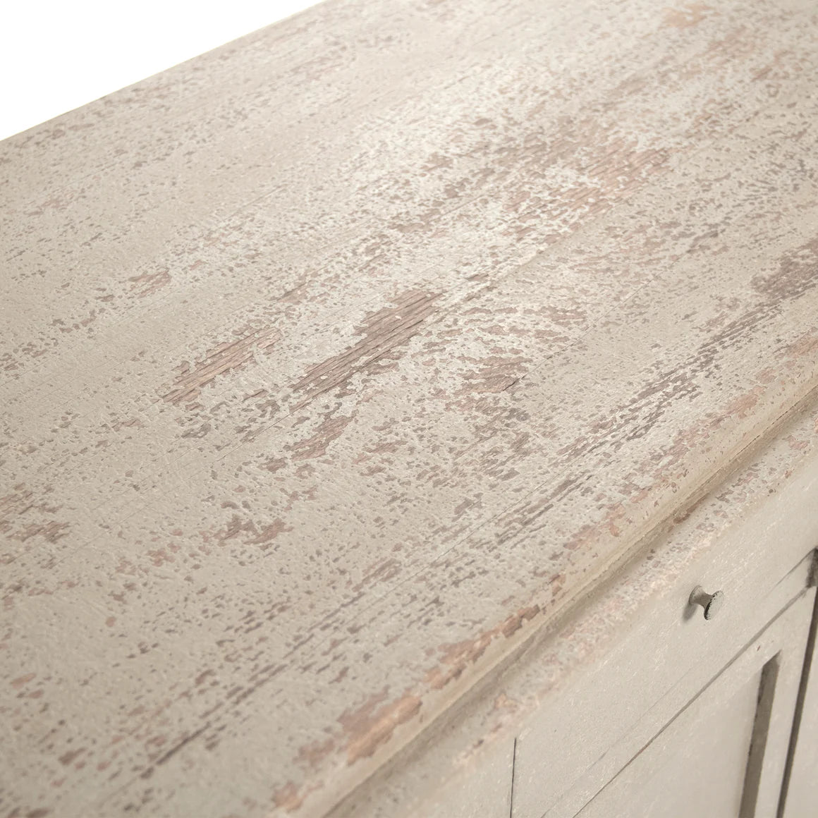 Zentique Danil Cabinet Distressed Top, Antique Beige Base