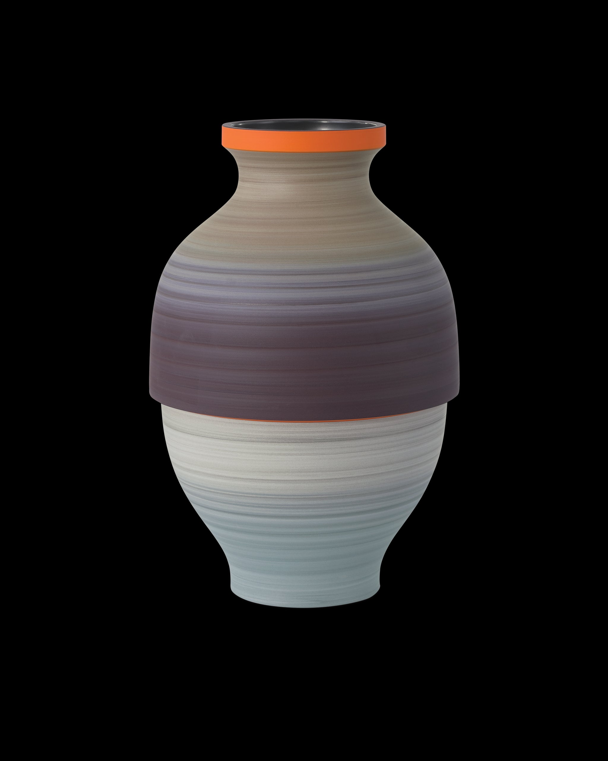 Currey & Company Happy 80's Gray, Beige, Orange & Blue Vase Set Of 3