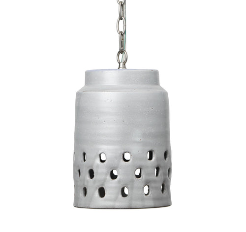 Jamie Young Tapered Perforated Pendant, Gray