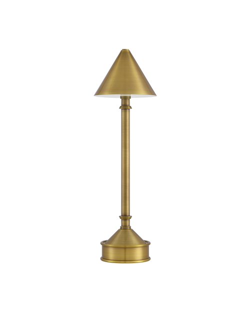 Currey & Company Traipse Brass Cordless Table Lamp