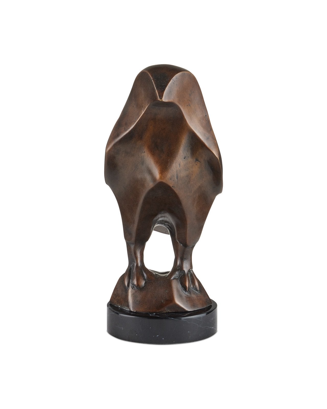 Currey & Company Horus Bird 16" Bronze Sculpture On Marble Base