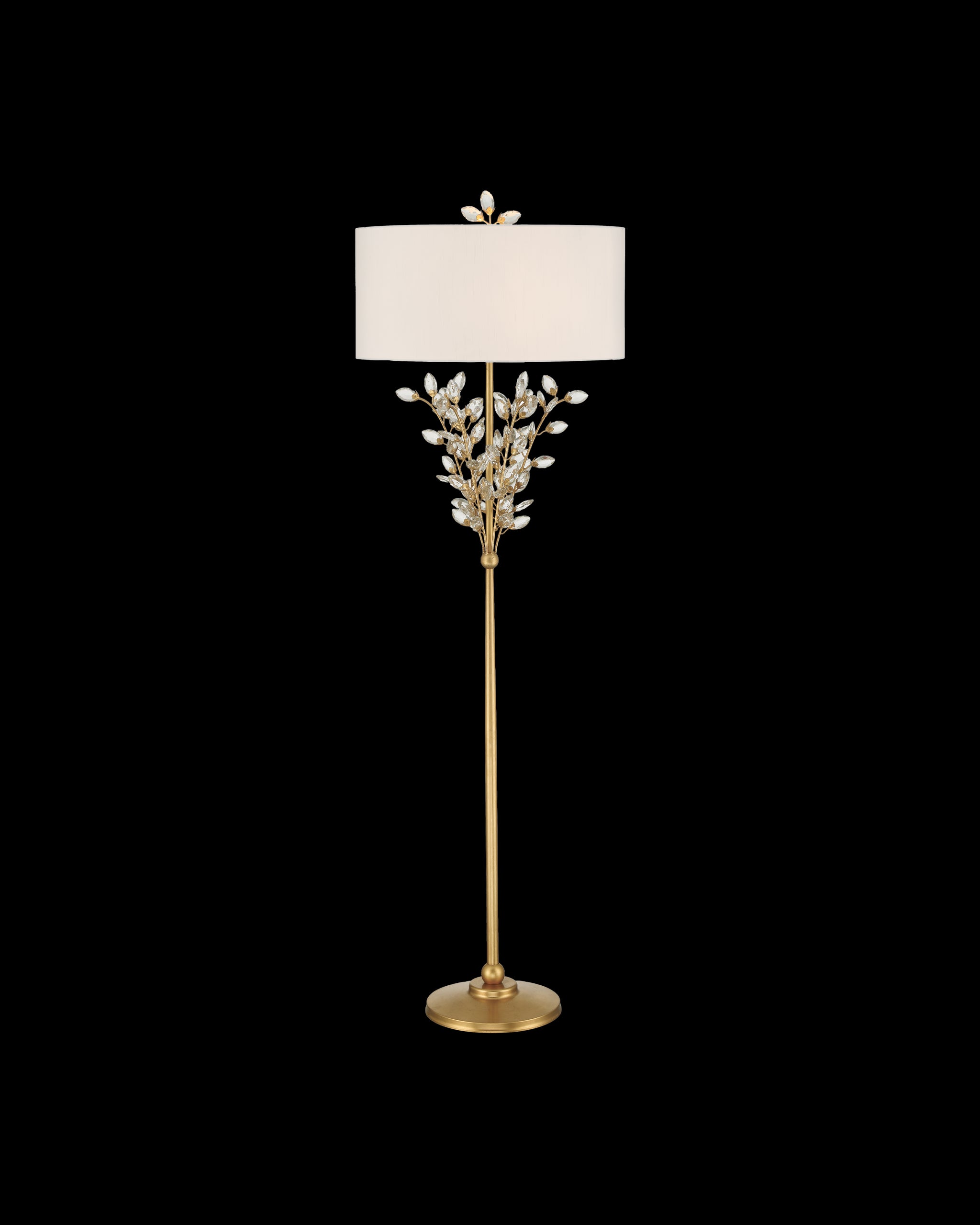 Currey & Company Forget Me Not Gold Floor Lamp