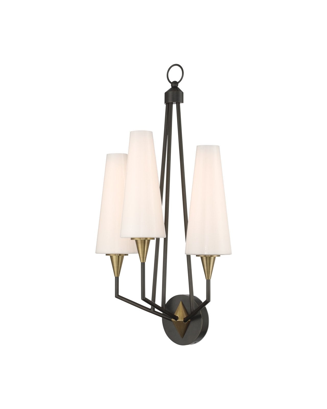 Currey & Company Hennin Bronze 3 Light Wall Sconce