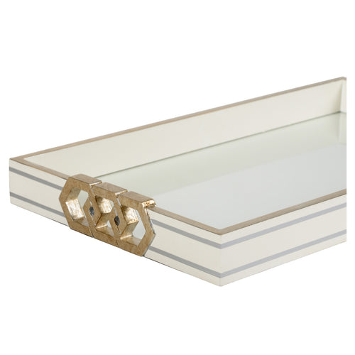 Chelsea House Copas Serving Tray White/Silver