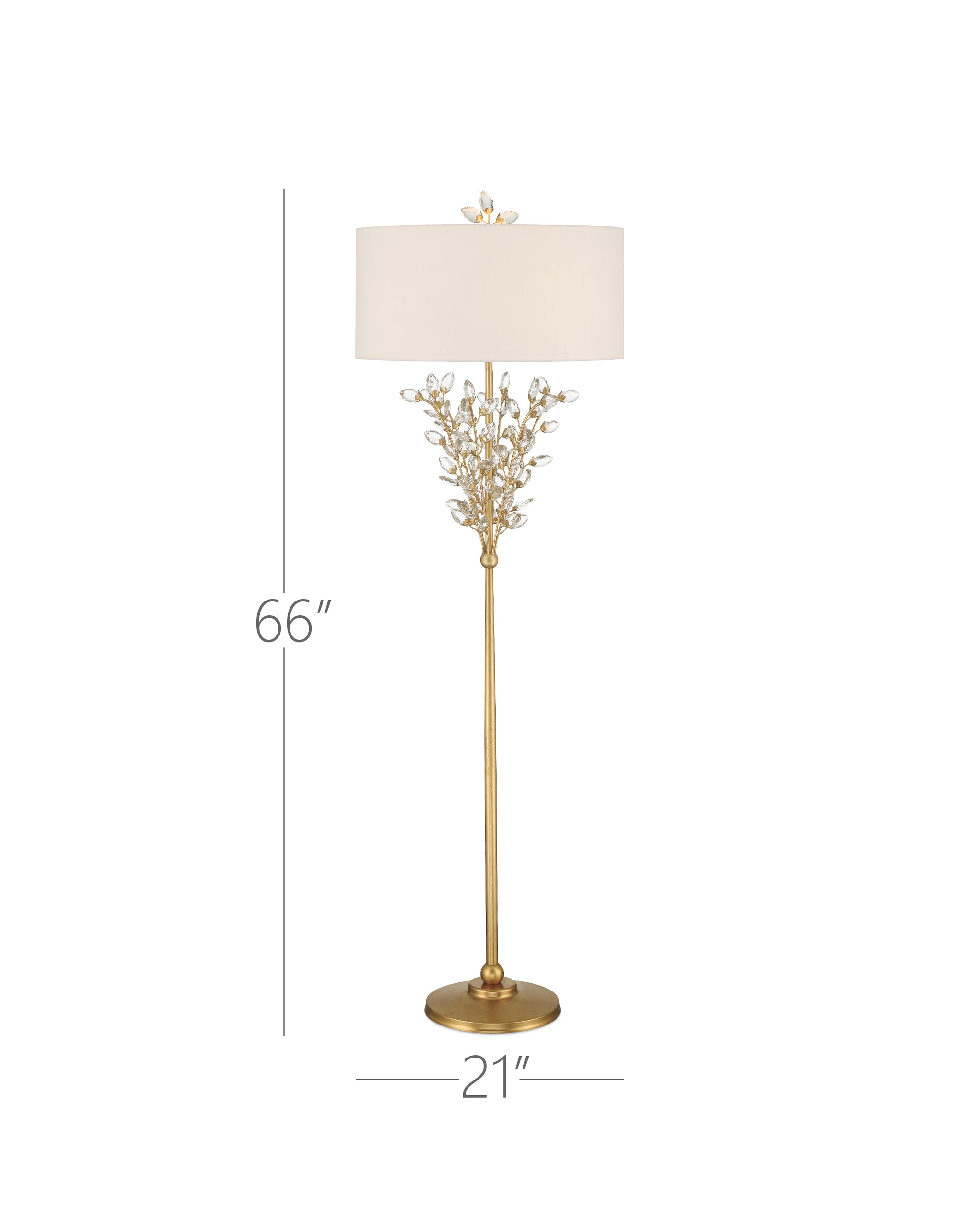 Currey & Company Forget Me Not Gold Floor Lamp