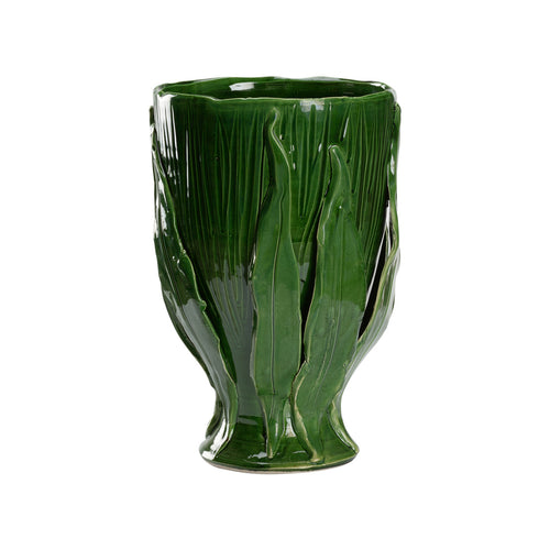 Chelsea House Umbria Footed Vase Green