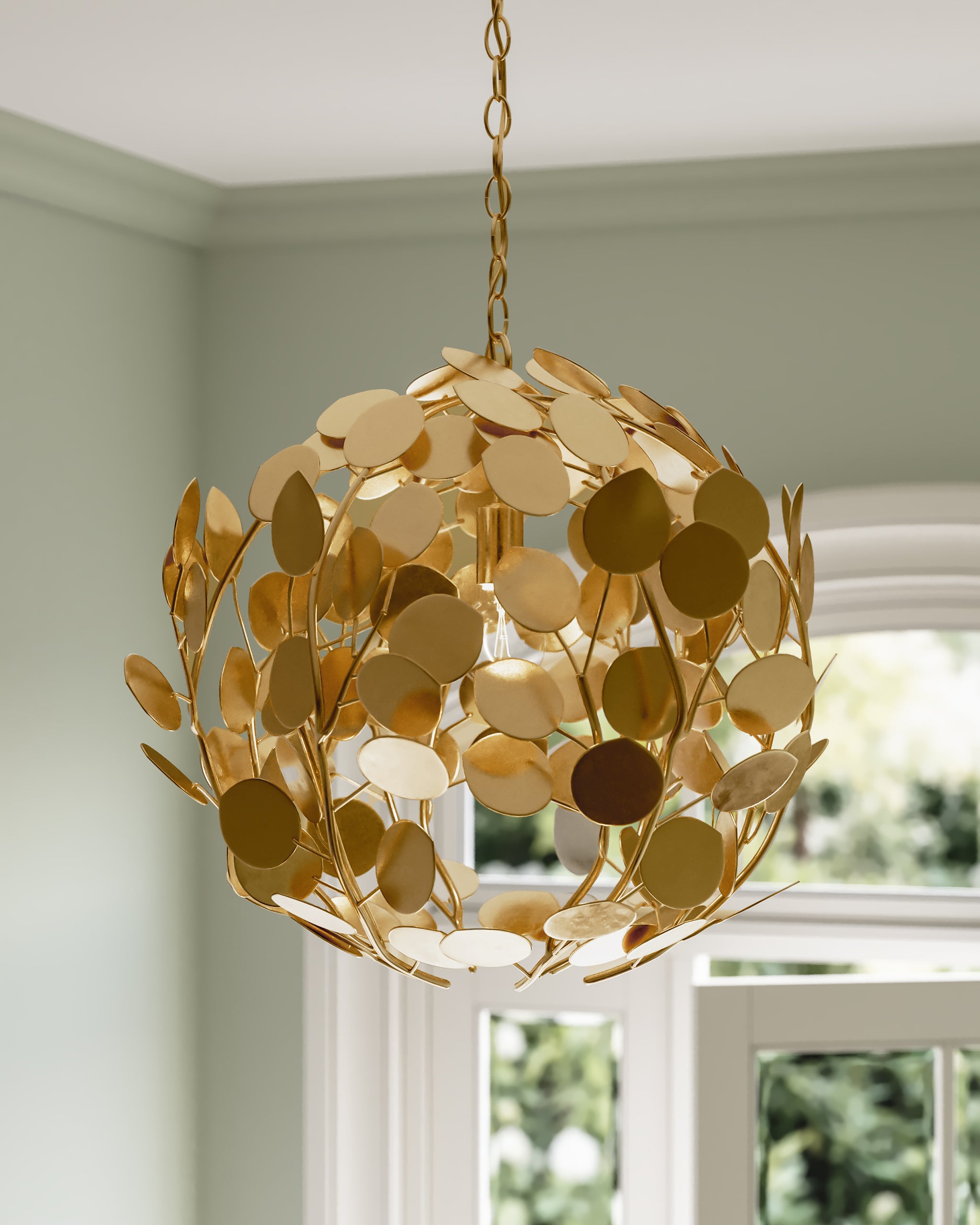 Currey & Company Lunaria Gold Orb Chandelier