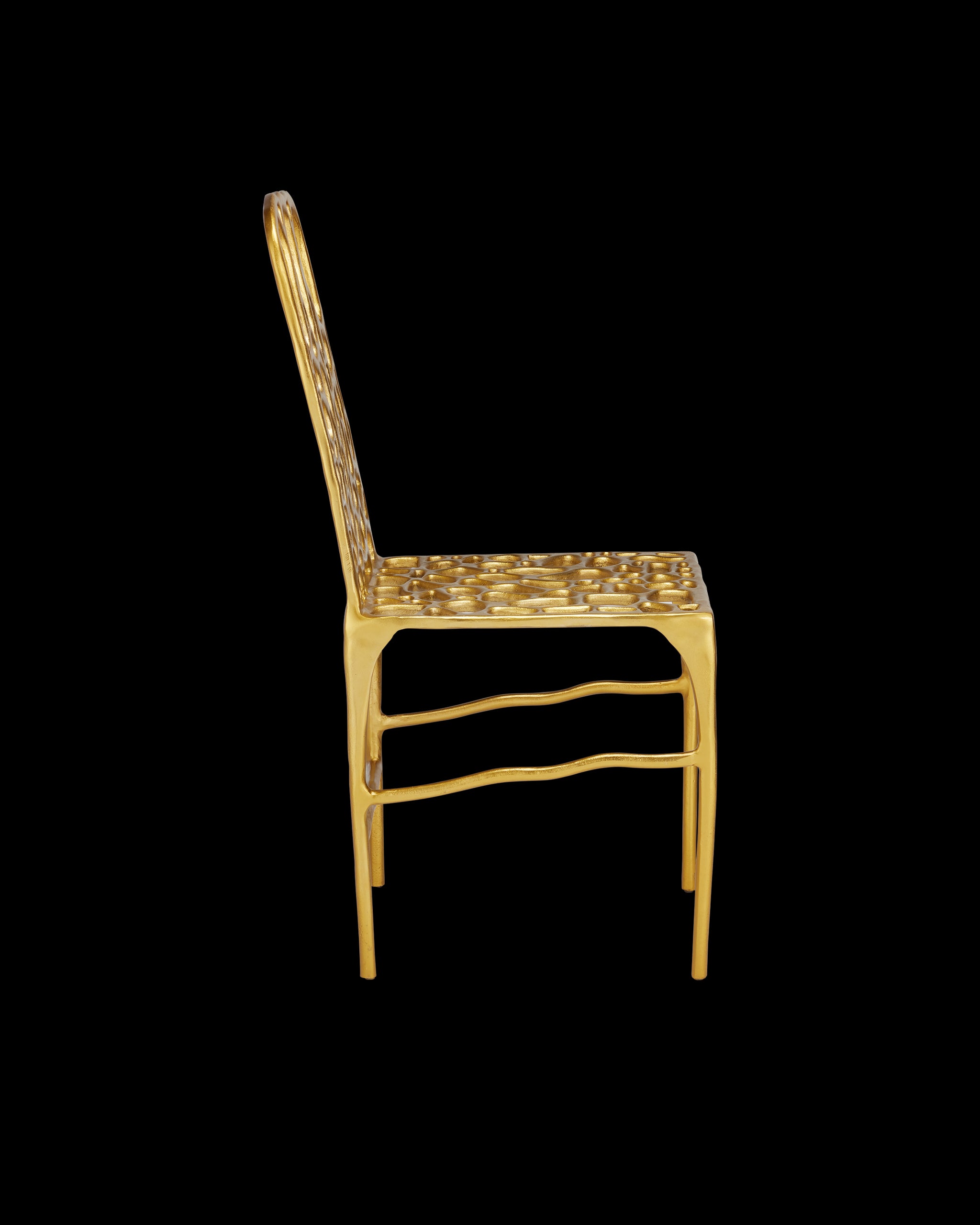 Currey & Company Honeycomb Gold Side Chair
