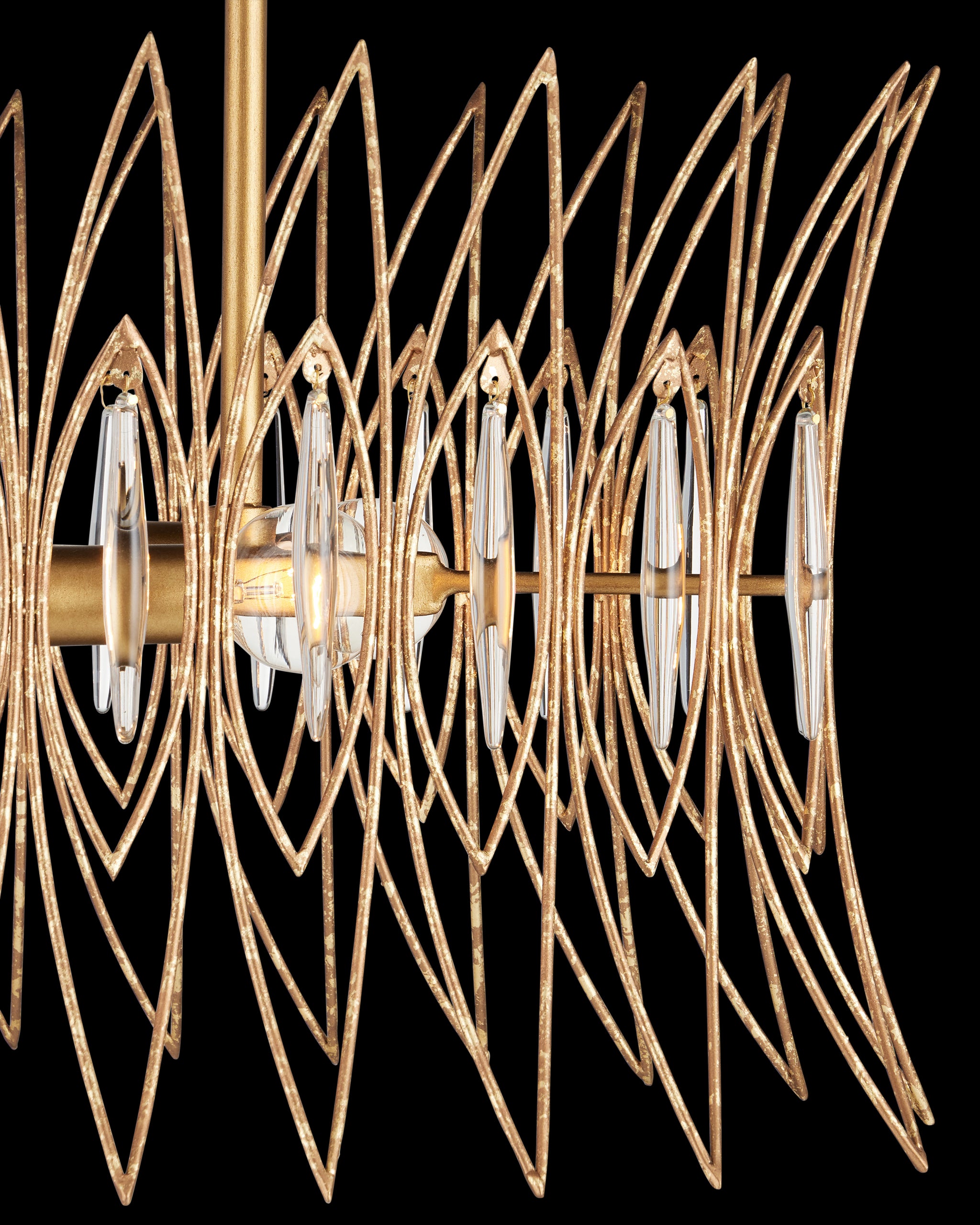 Currey & Company Marquise Oval Gold Chandelier